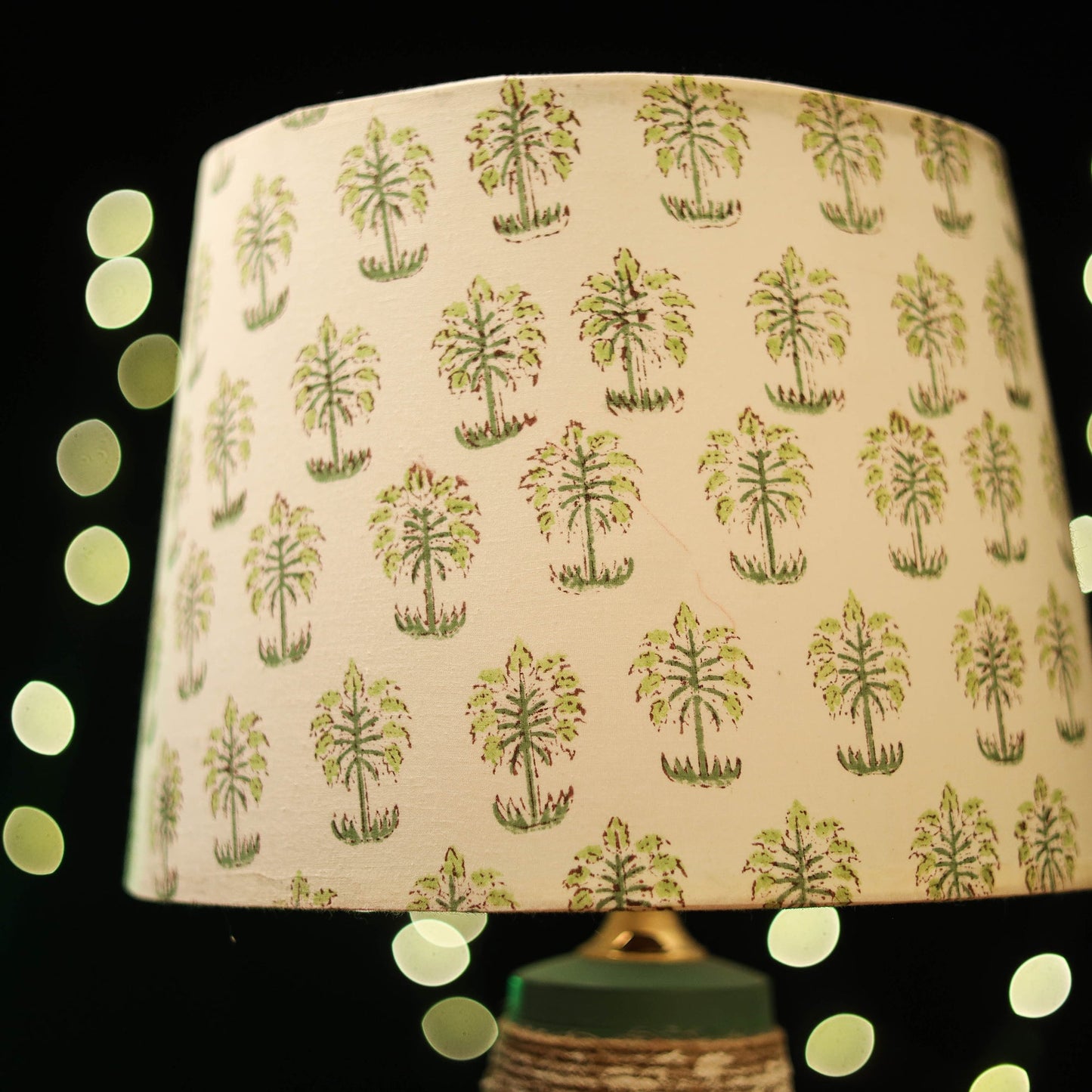 Beige - handcrafted floral fabric lamp shade 02