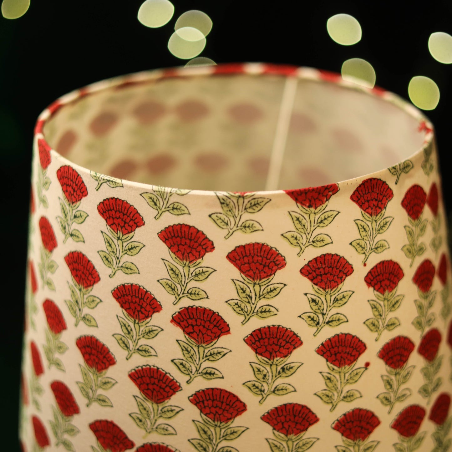 Beige - handcrafted floral fabric lamp shade 08