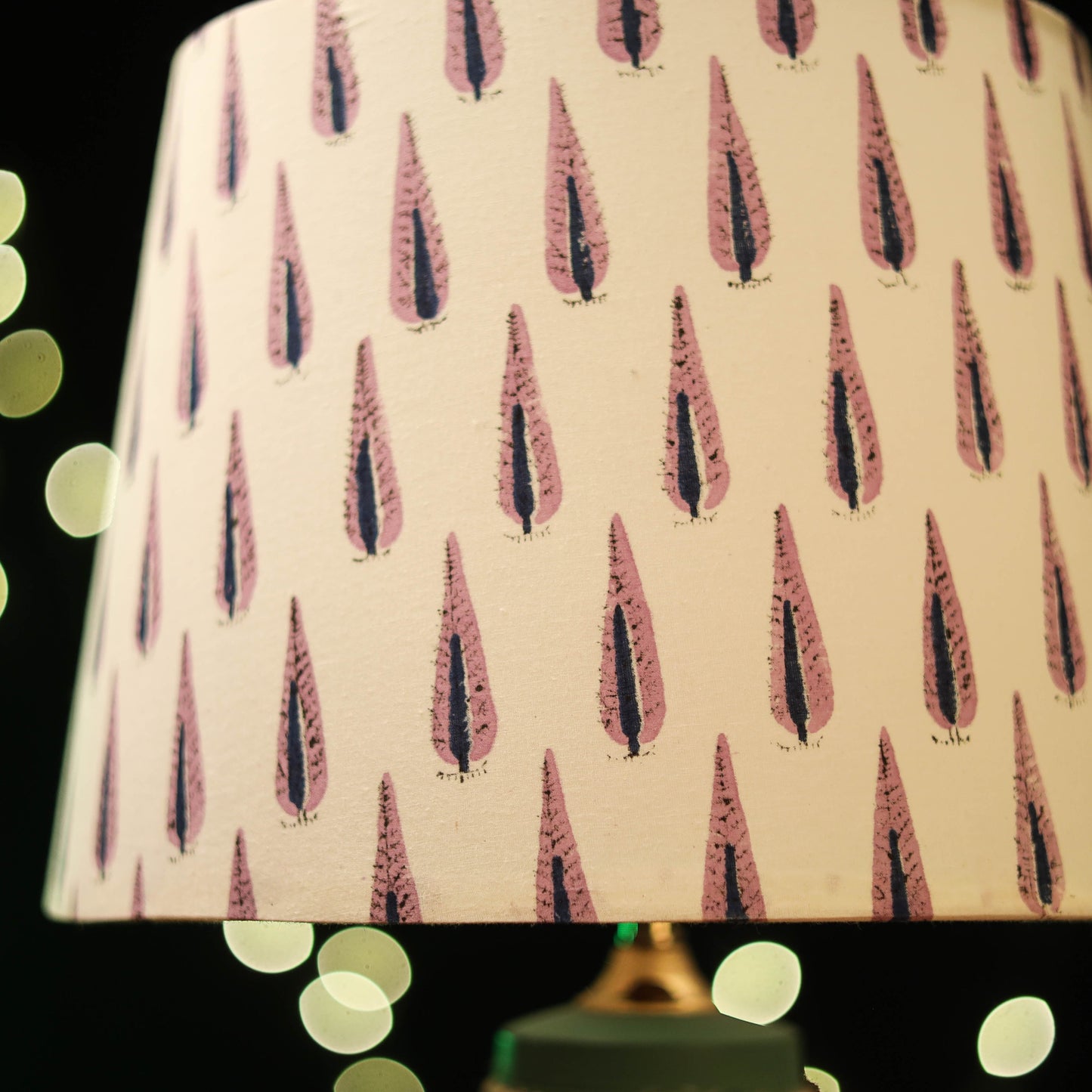 Beige - handcrafted floral fabric lamp shade 15