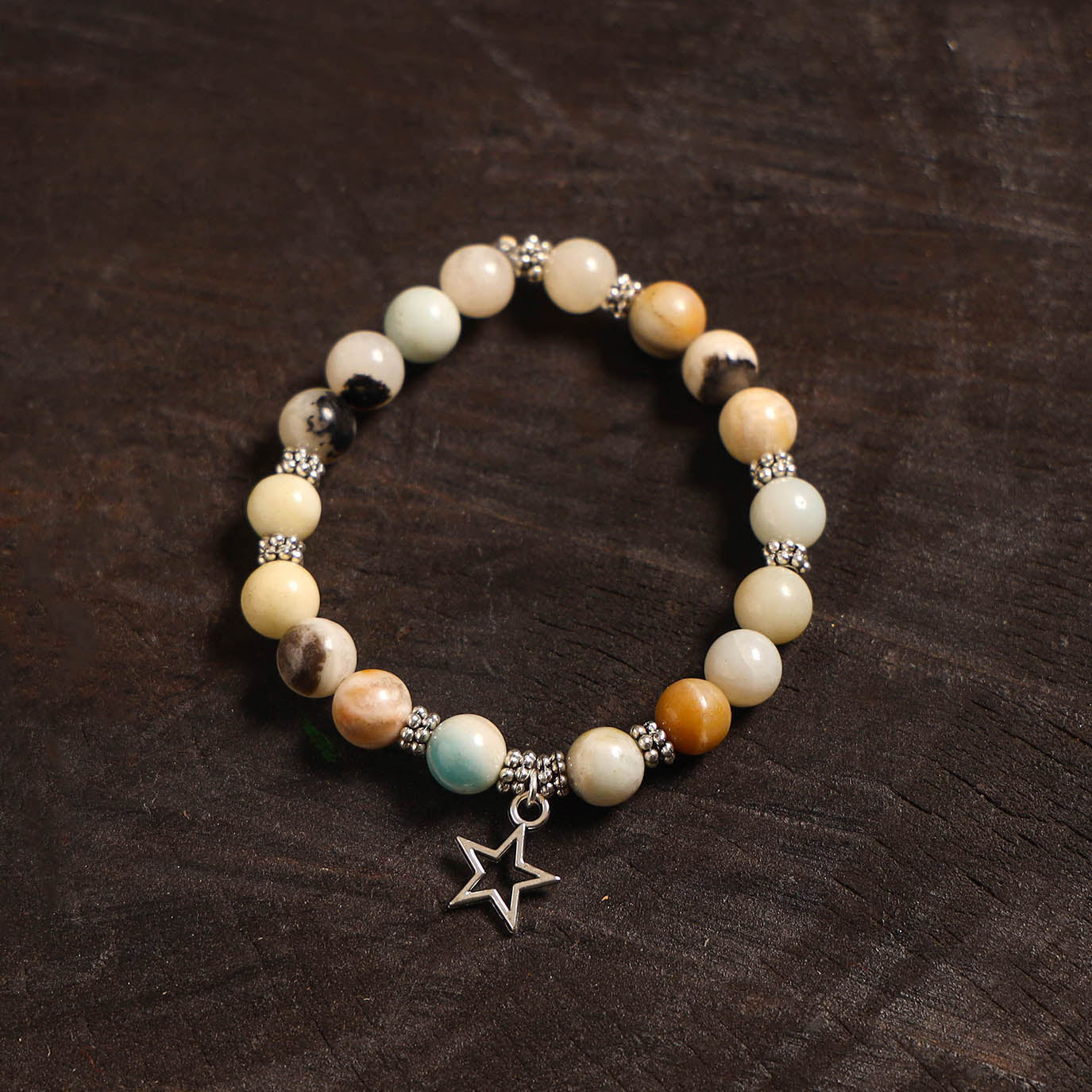 Handcrafted glass stone bracelet 15