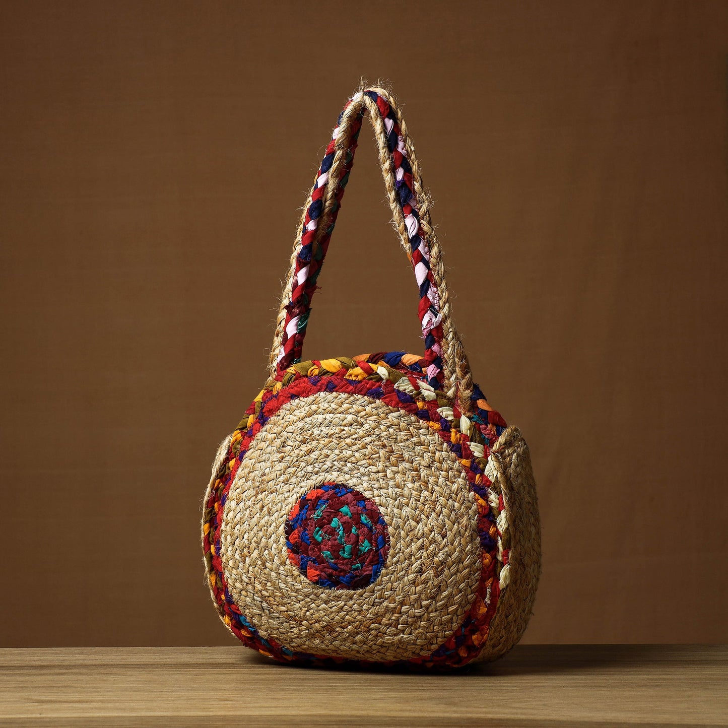 Handcrafted Multipurpose Jute Round Hand Bag