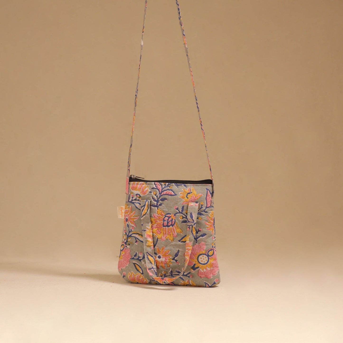 Handcrafted quilted sling bag 05