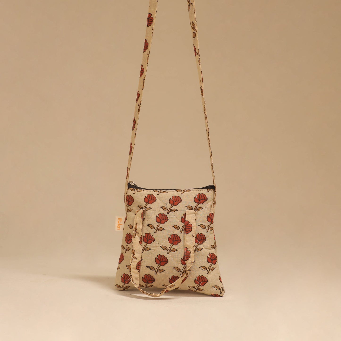 Handcrafted quilted sling bag 08