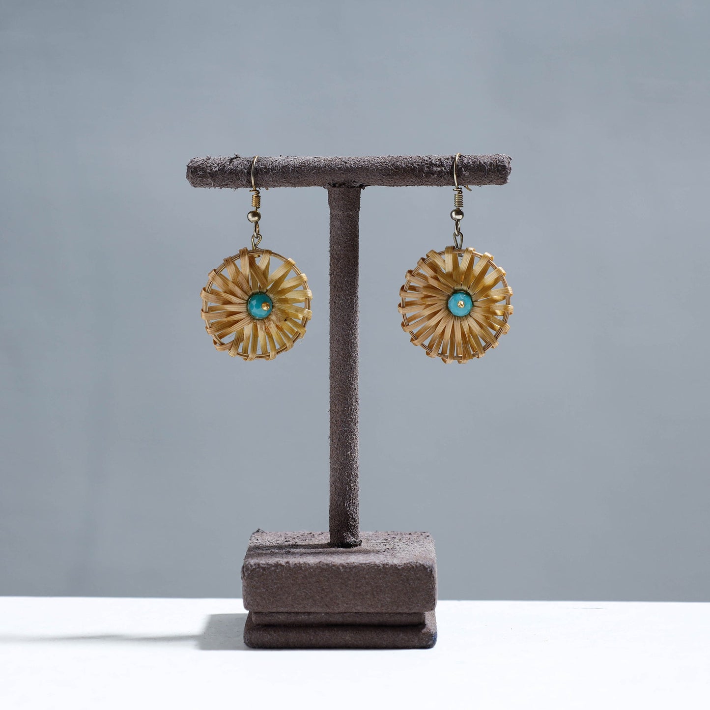 Handcrafted Round Shaped Bamboo Earrings
