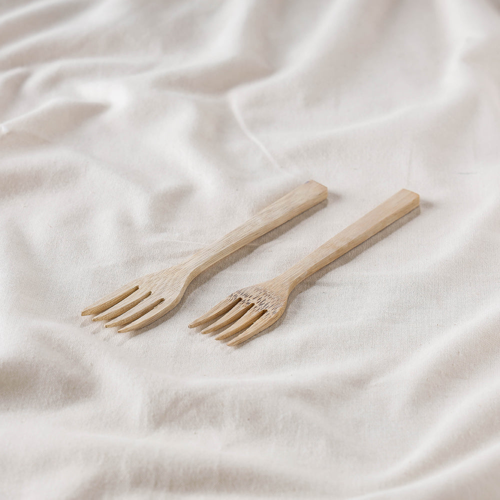 Beige Handcrafted Wooden Fork Online iTokri.com 03