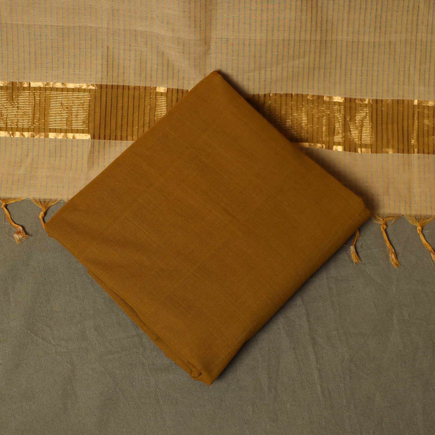 Handloom cotton mangalagiri 3pc unstitched dress material