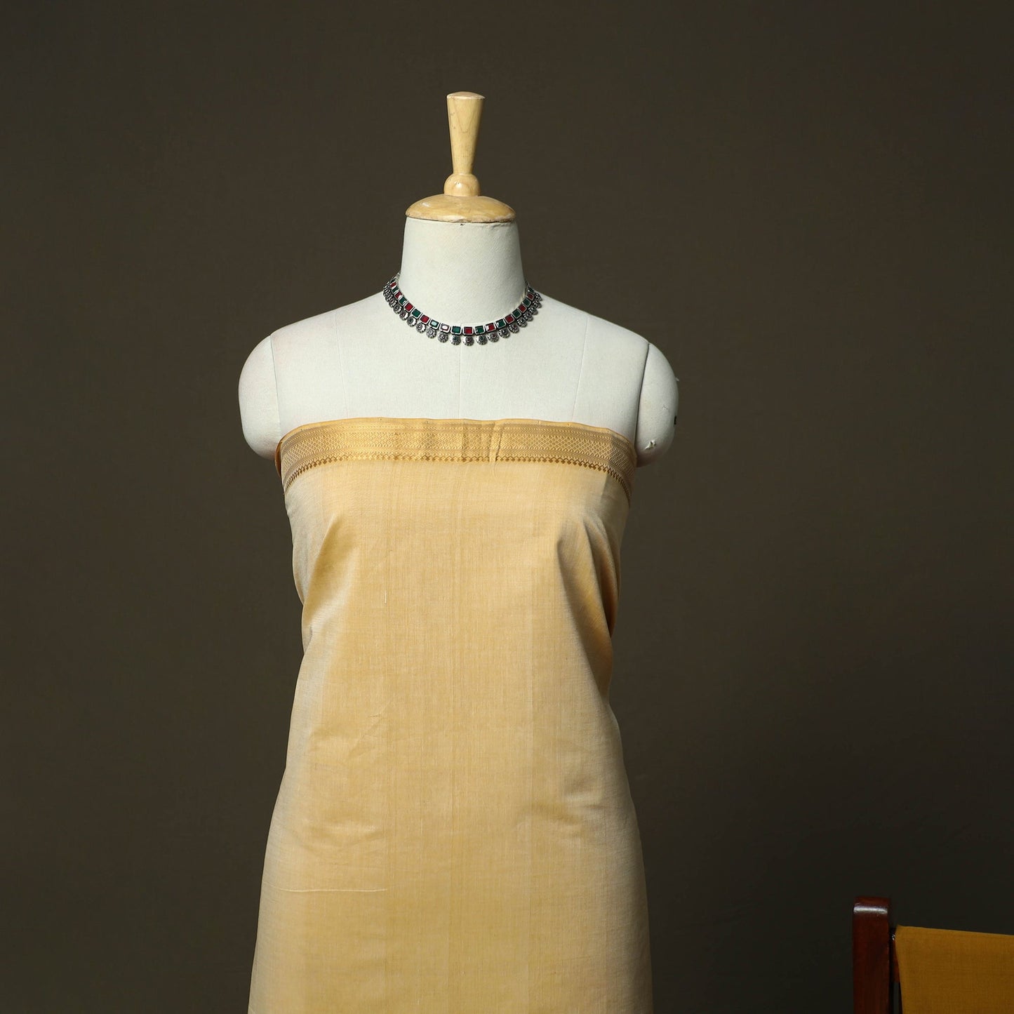 Handloom cotton mangalagiri 3pc unstitched dress material