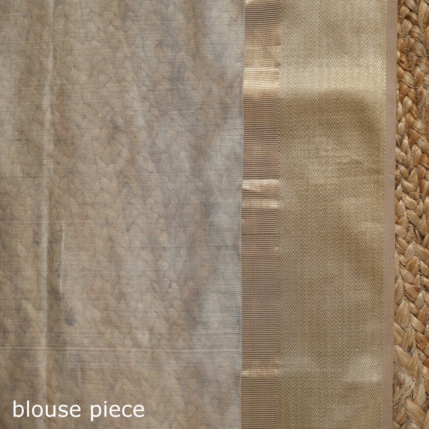 Beige - handloom maheshwari saree with ghicha pallu resham