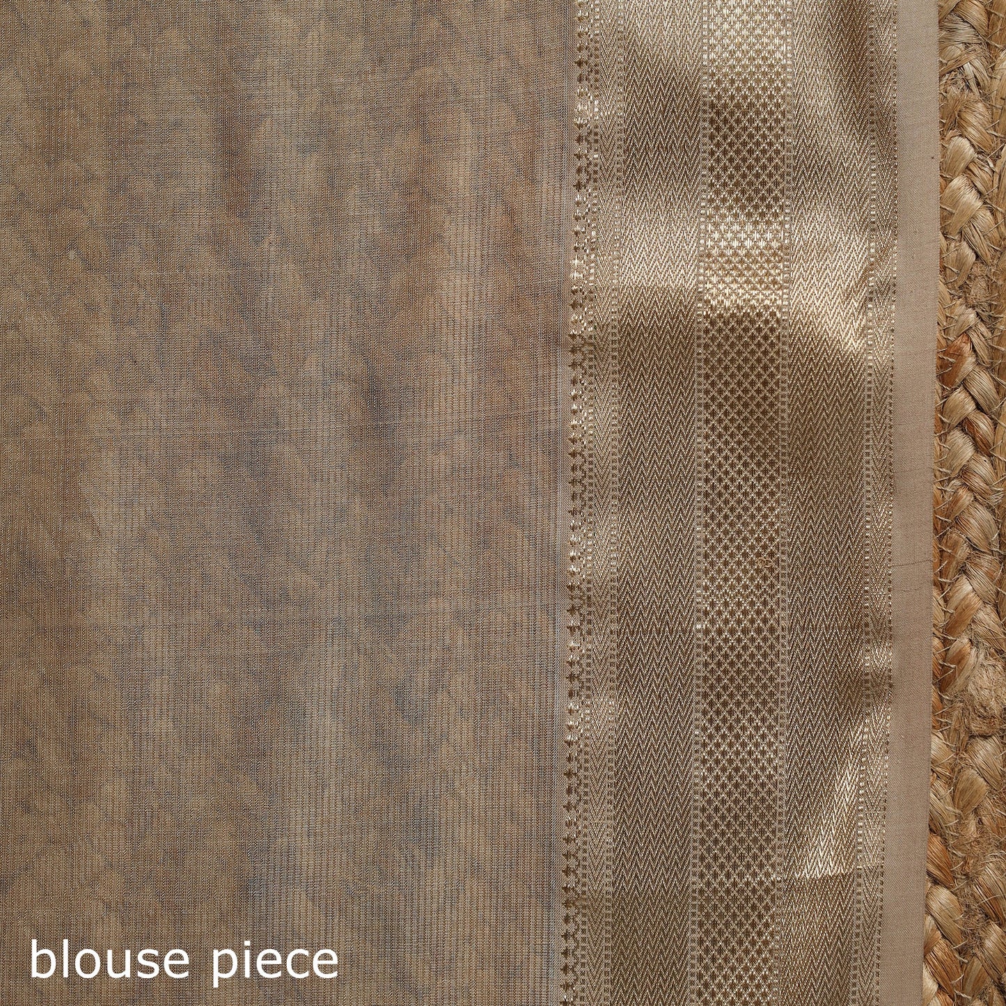 Beige - handloom tissue zari maheshwari saree with border