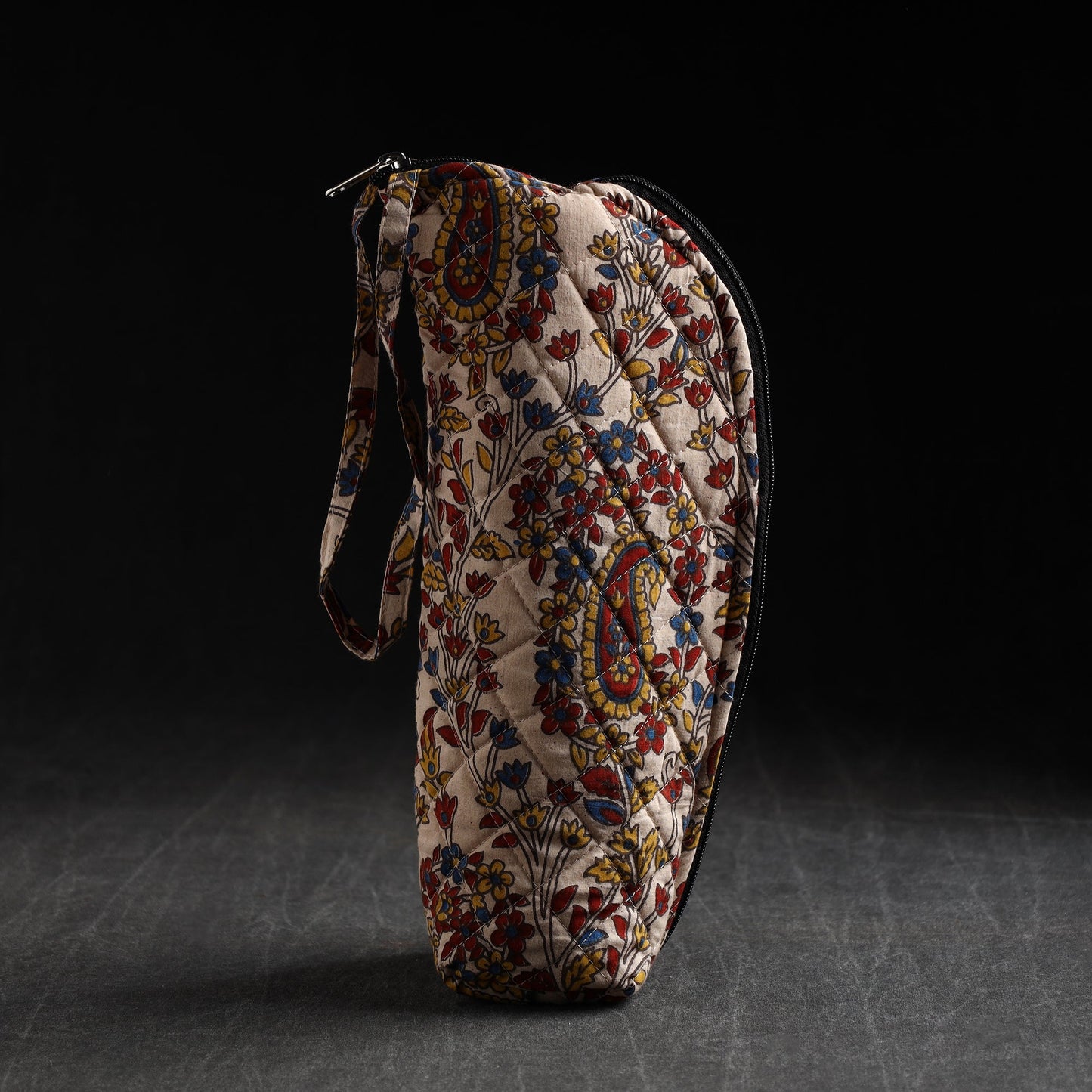 Beige Handmade Cotton 1L Water Bottle Cover
