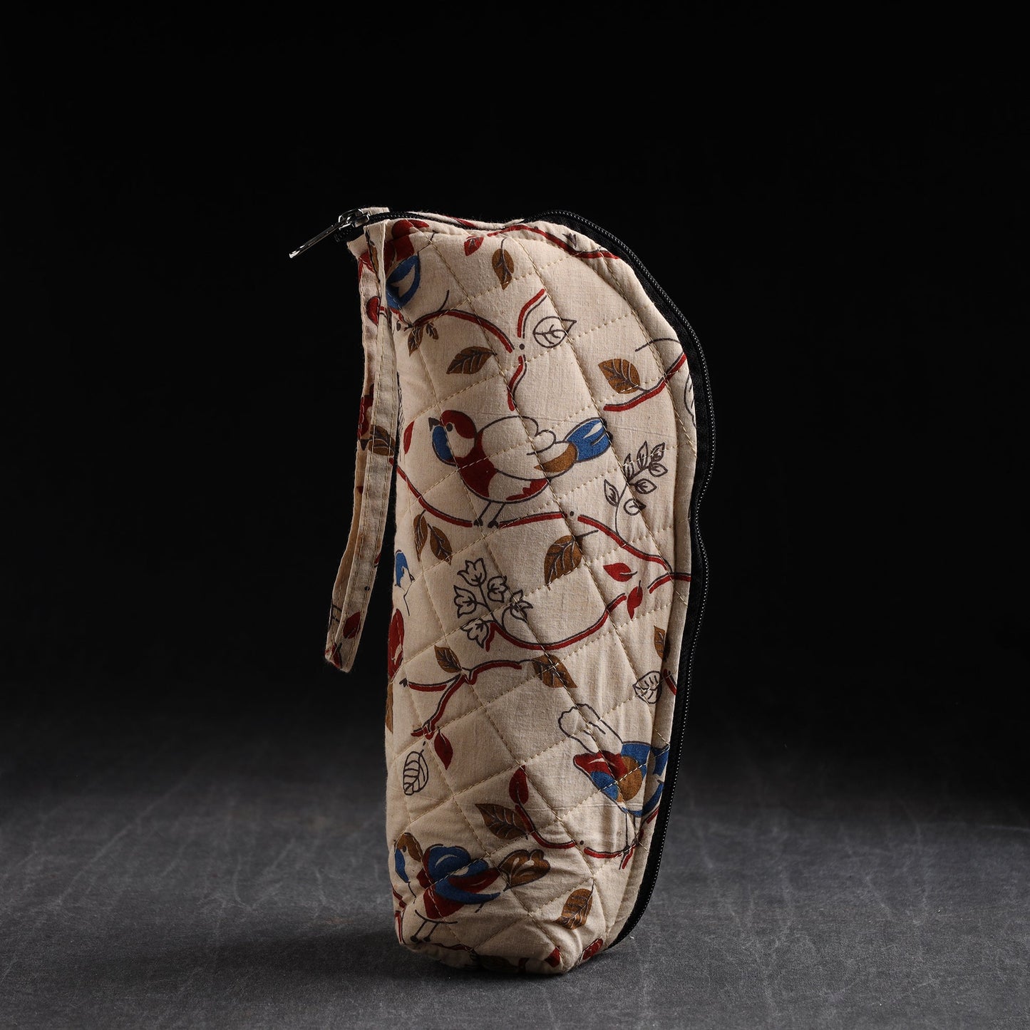 Beige Handmade Cotton 1L Water Bottle Cover