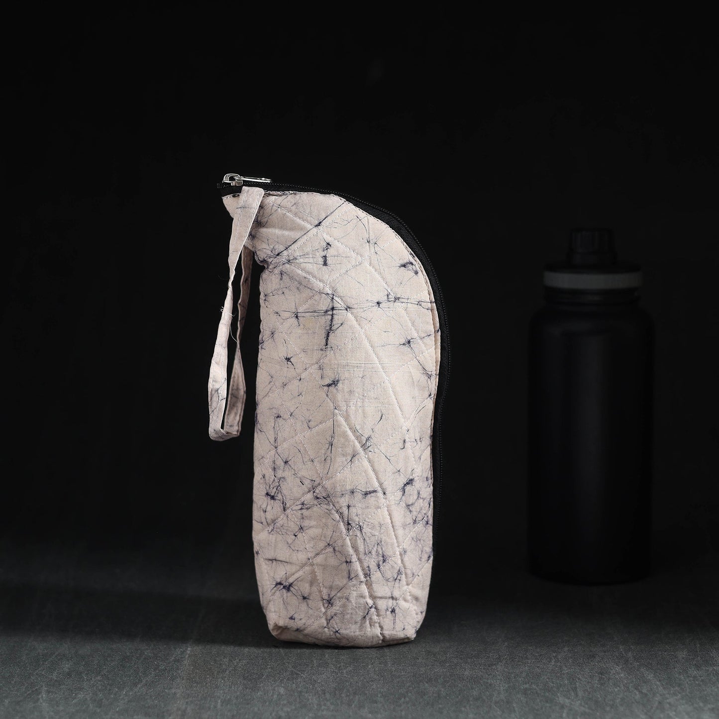 Beige Handmade Cotton 1L Water Bottle Cover
