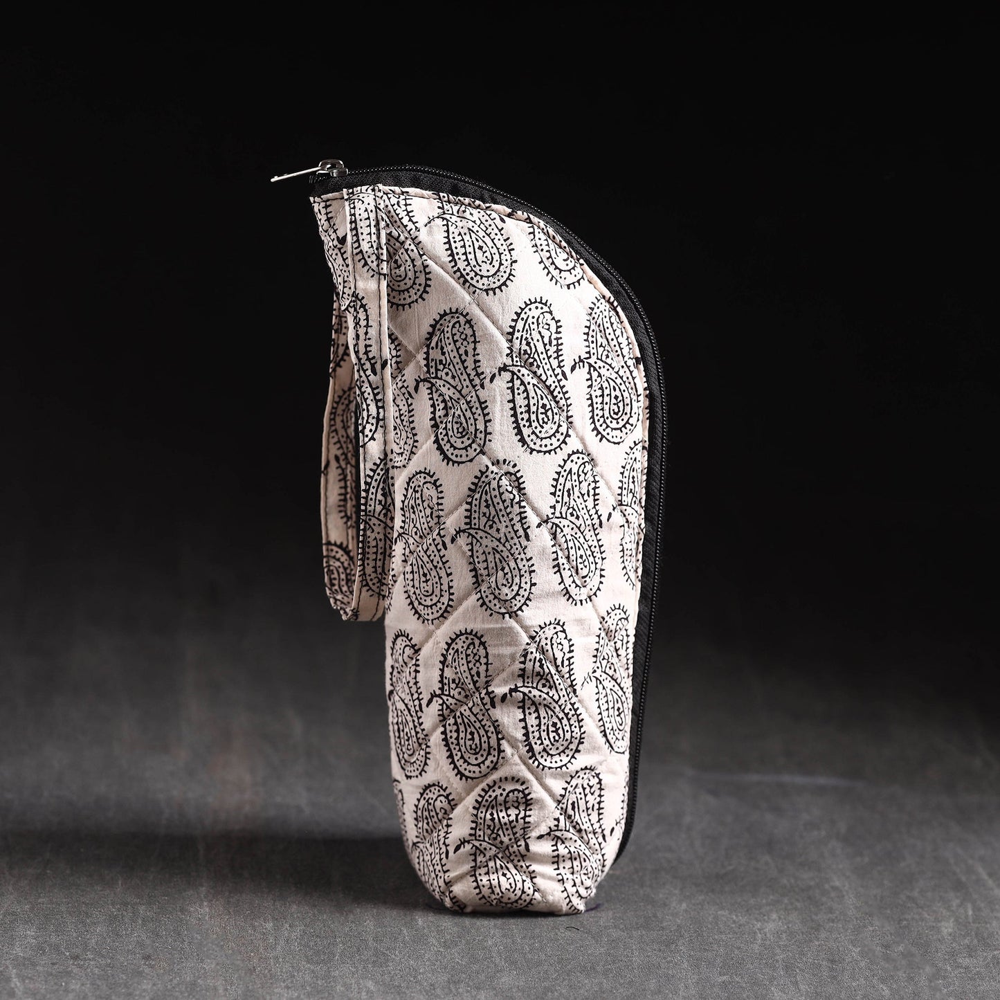 Beige Handmade Cotton 1L Water Bottle Cover