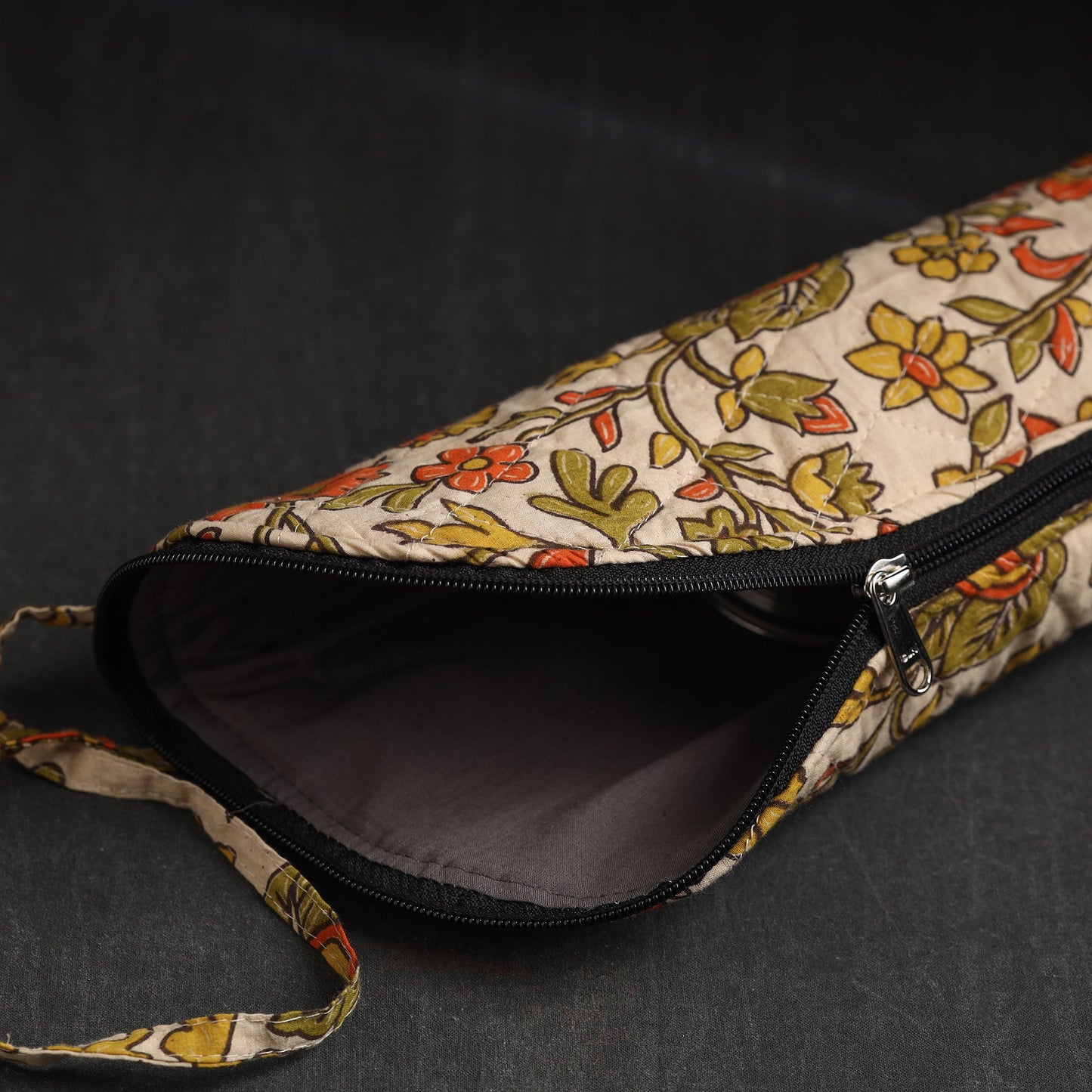 Beige Handmade Cotton 1L Water Bottle Cover
