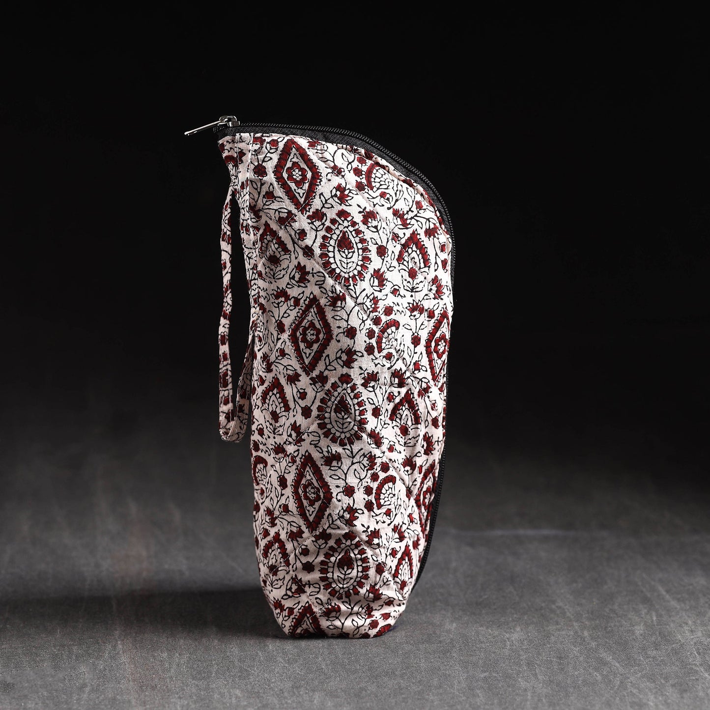 Beige Handmade Cotton 1L Water Bottle Cover