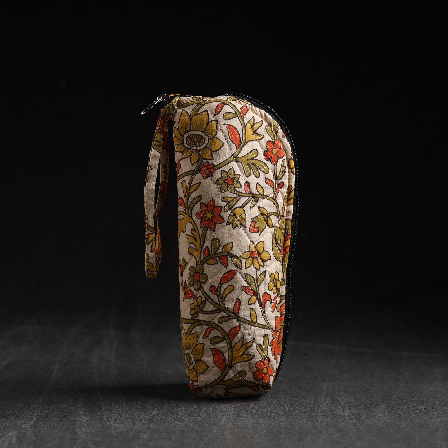 Beige Handmade Cotton 1L Water Bottle Cover