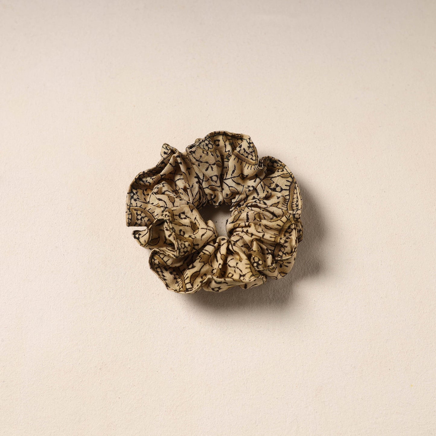 Beige Handmade Cotton Elastic Rubber Band/Scrunchie