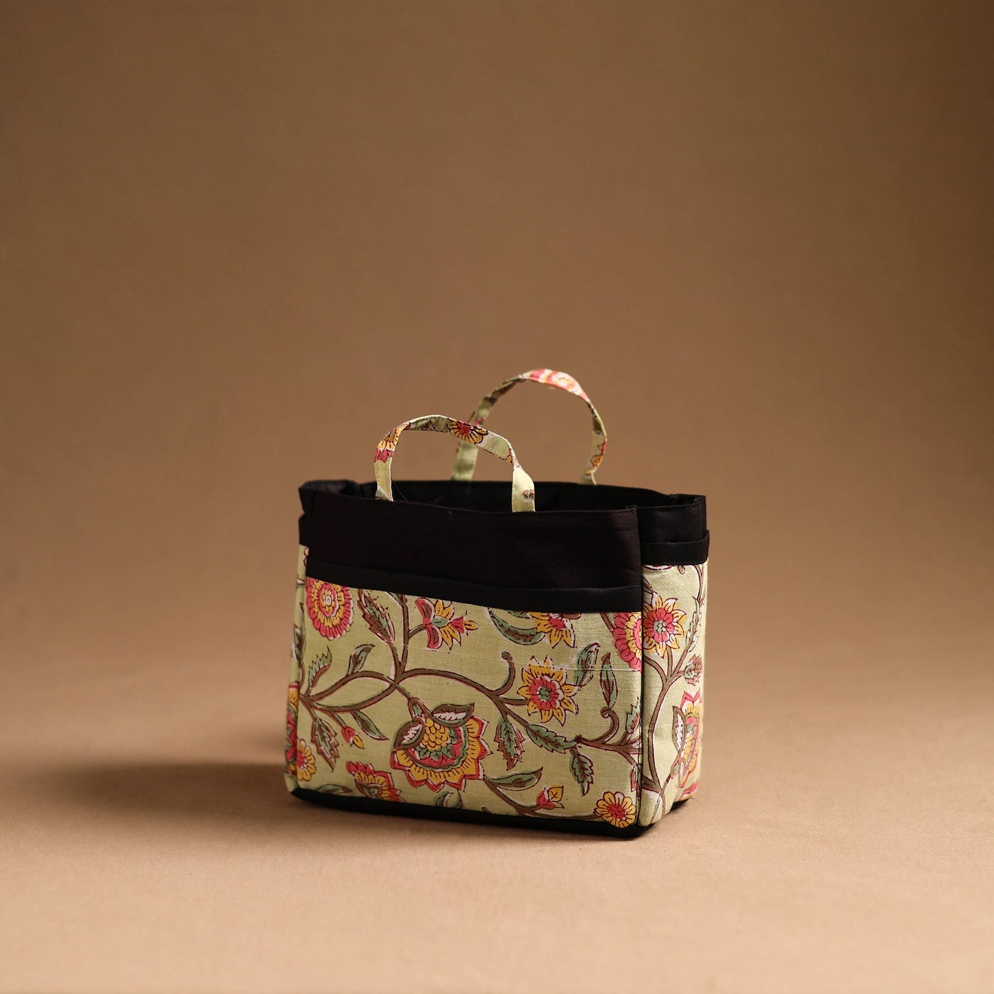 Beige Handmade Cotton Multipurpose Cosmetic/Toiletry Bag