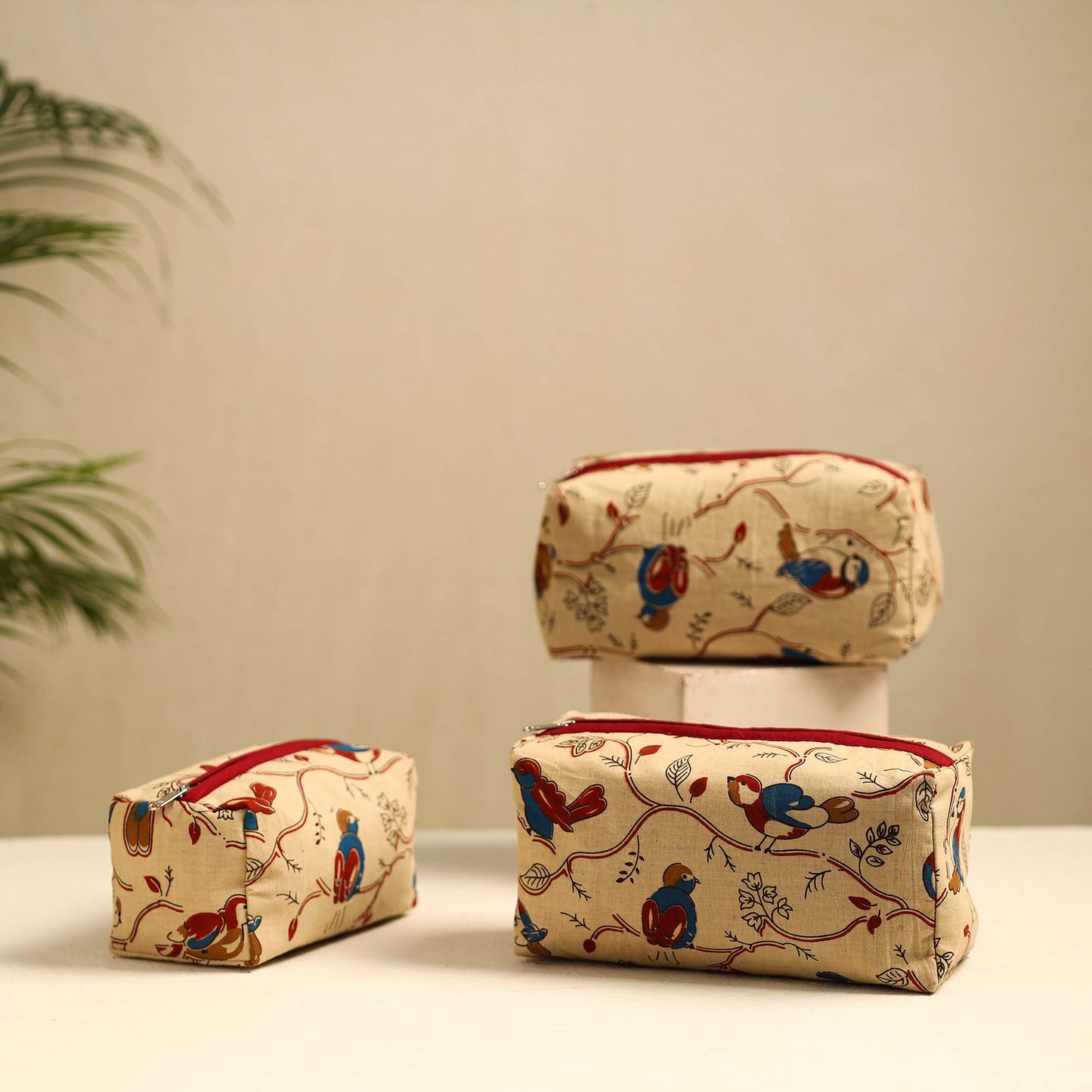 Handmade Cotton Toiletry Bags (Set of 3)