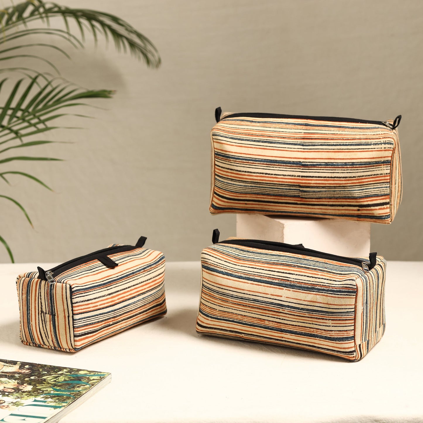 Handmade Cotton Toiletry Bags (Set of 3) 45