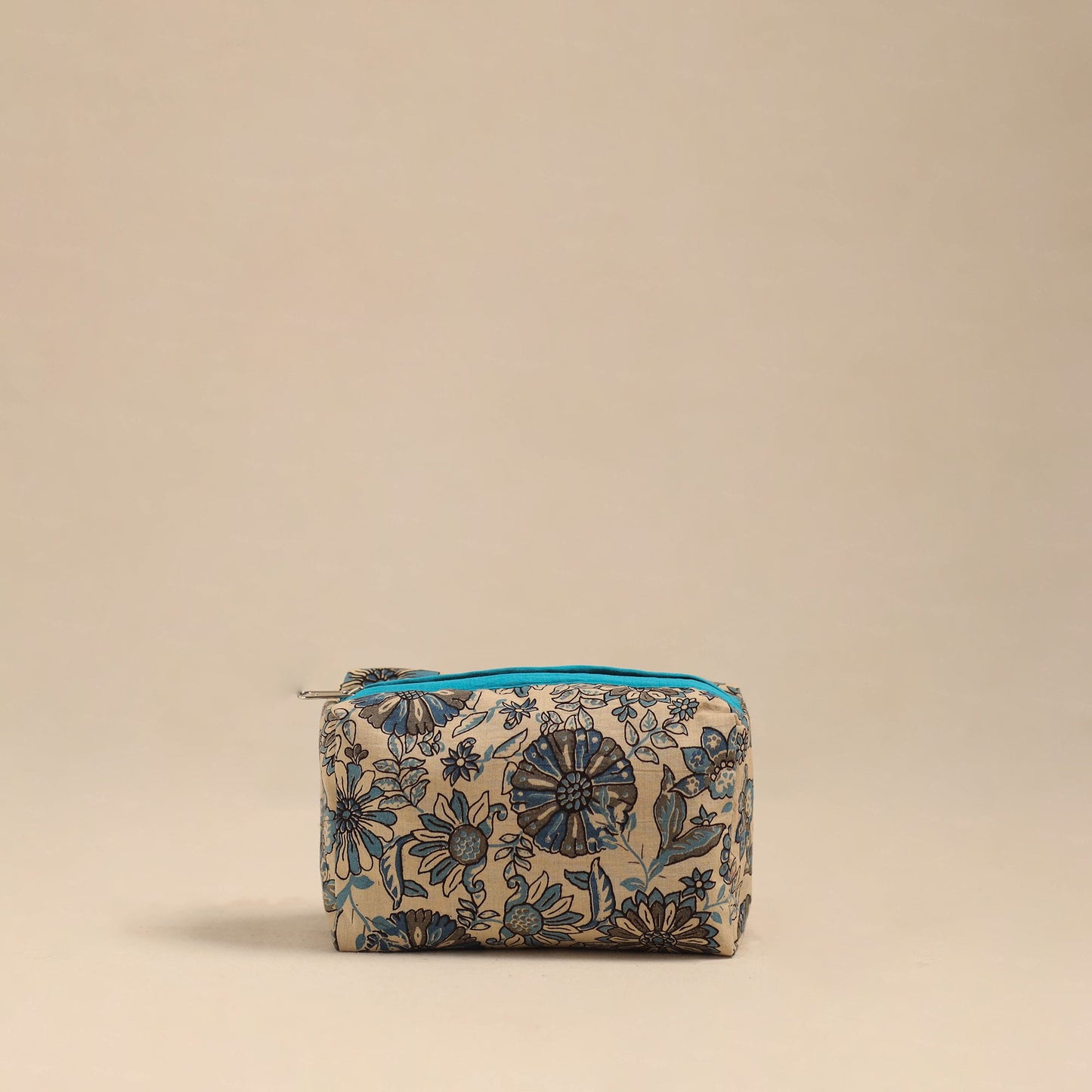 Beige Handmade Cotton Toiletry Pouch
