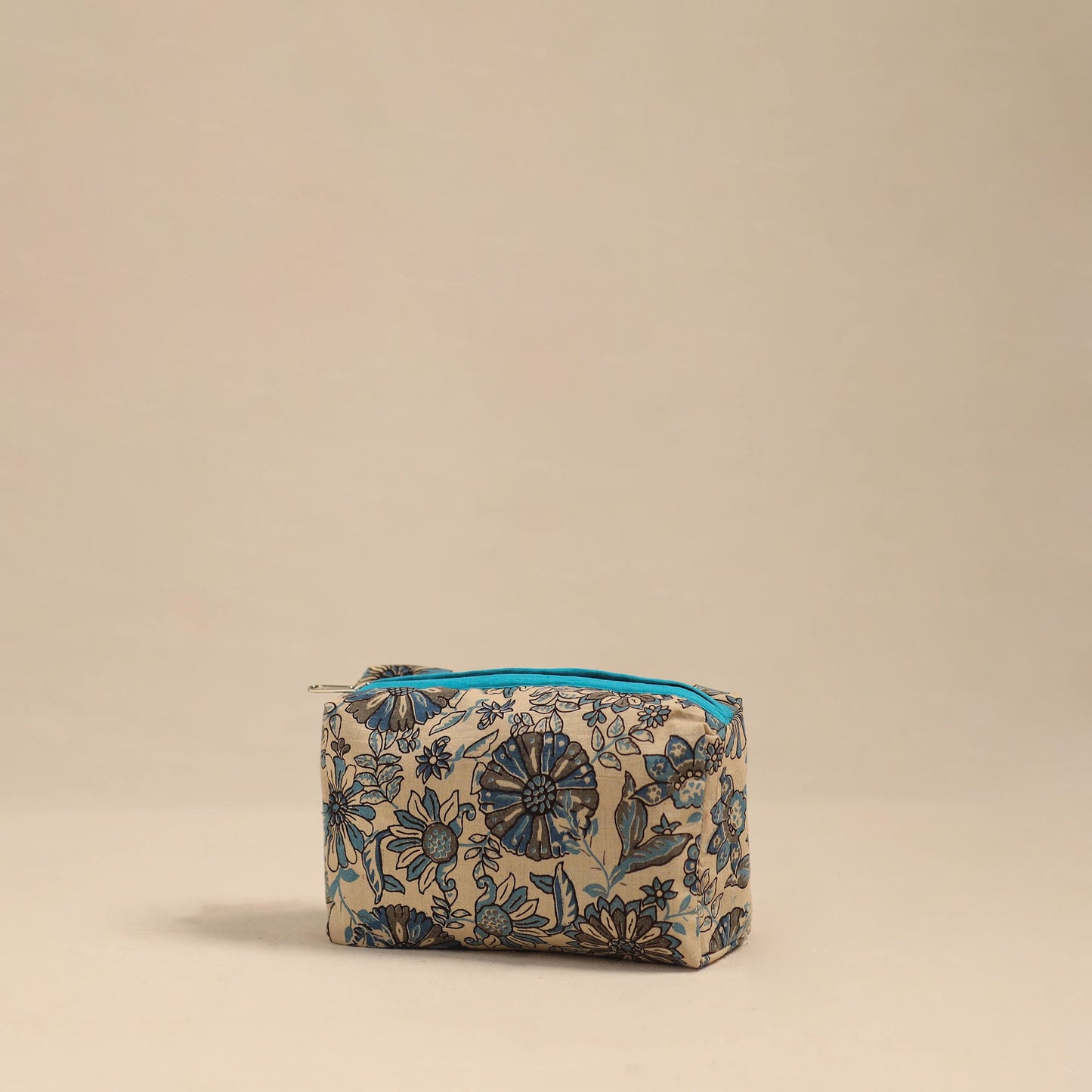 Beige Handmade Cotton Toiletry Pouch