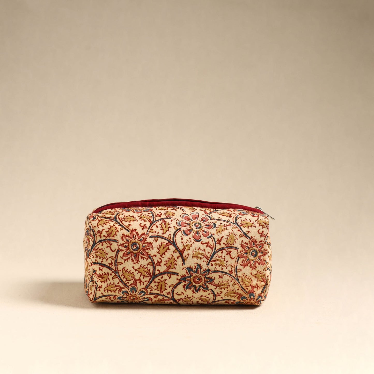 Beige Handmade Cotton Toiletry Pouch