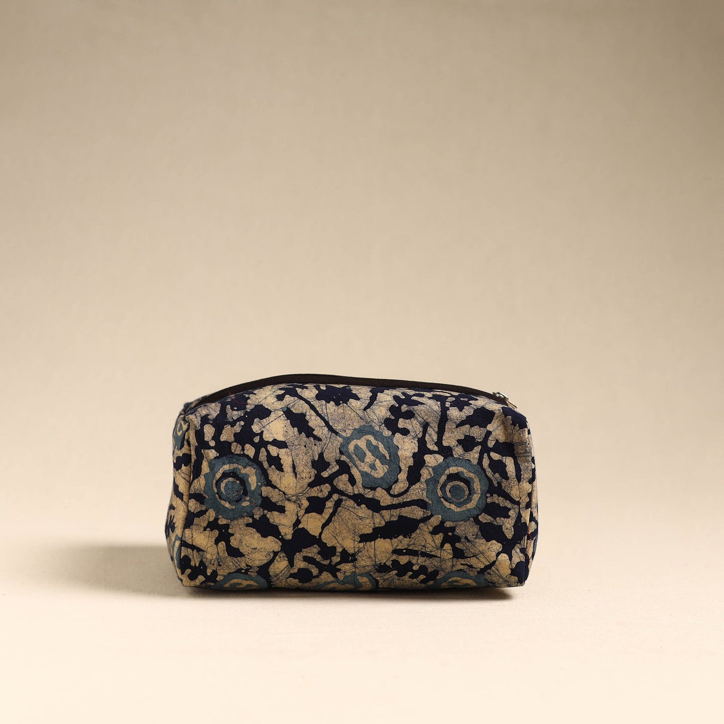 Beige Handmade Cotton Toiletry Pouch