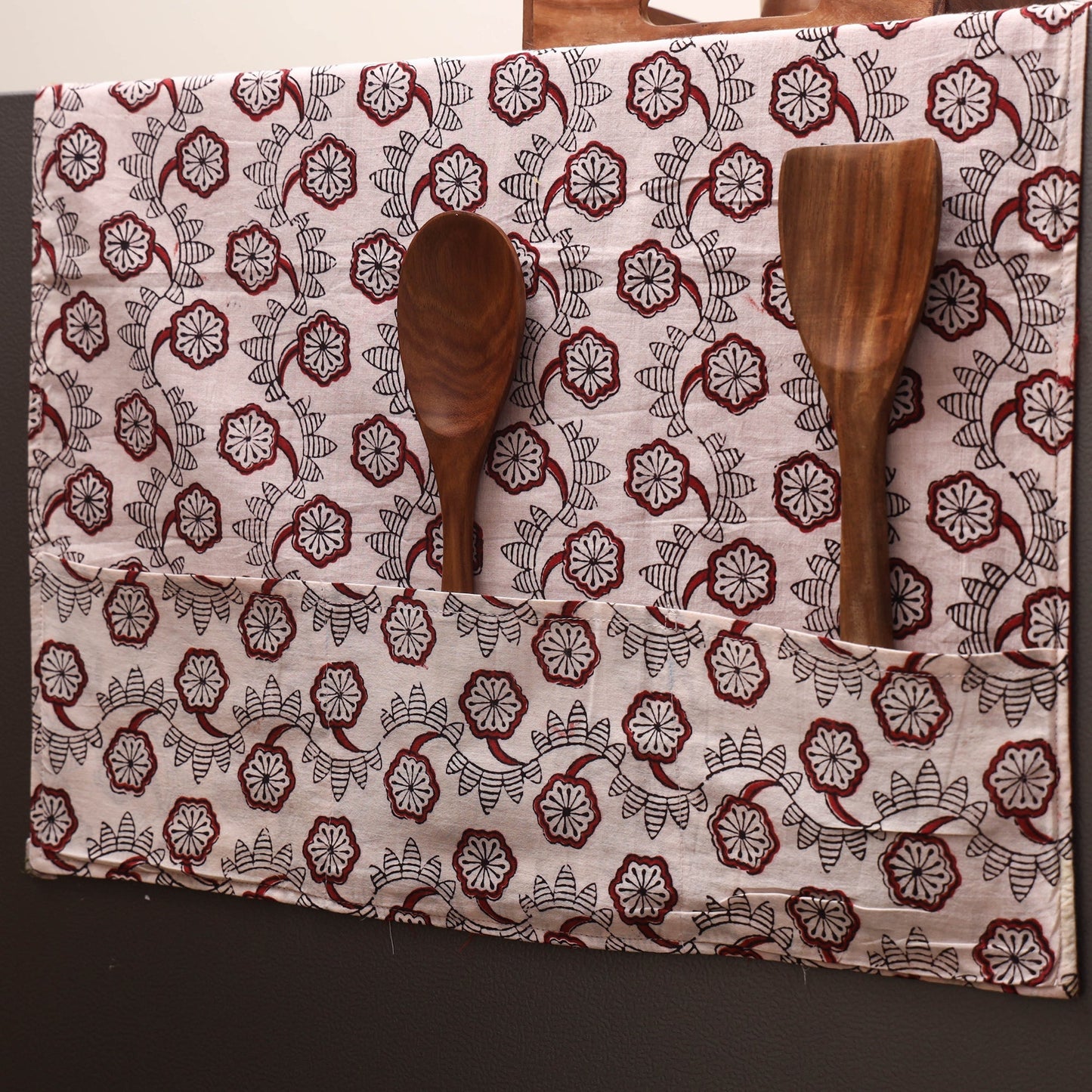 Handmade fridge top cover with multiple pockets 103