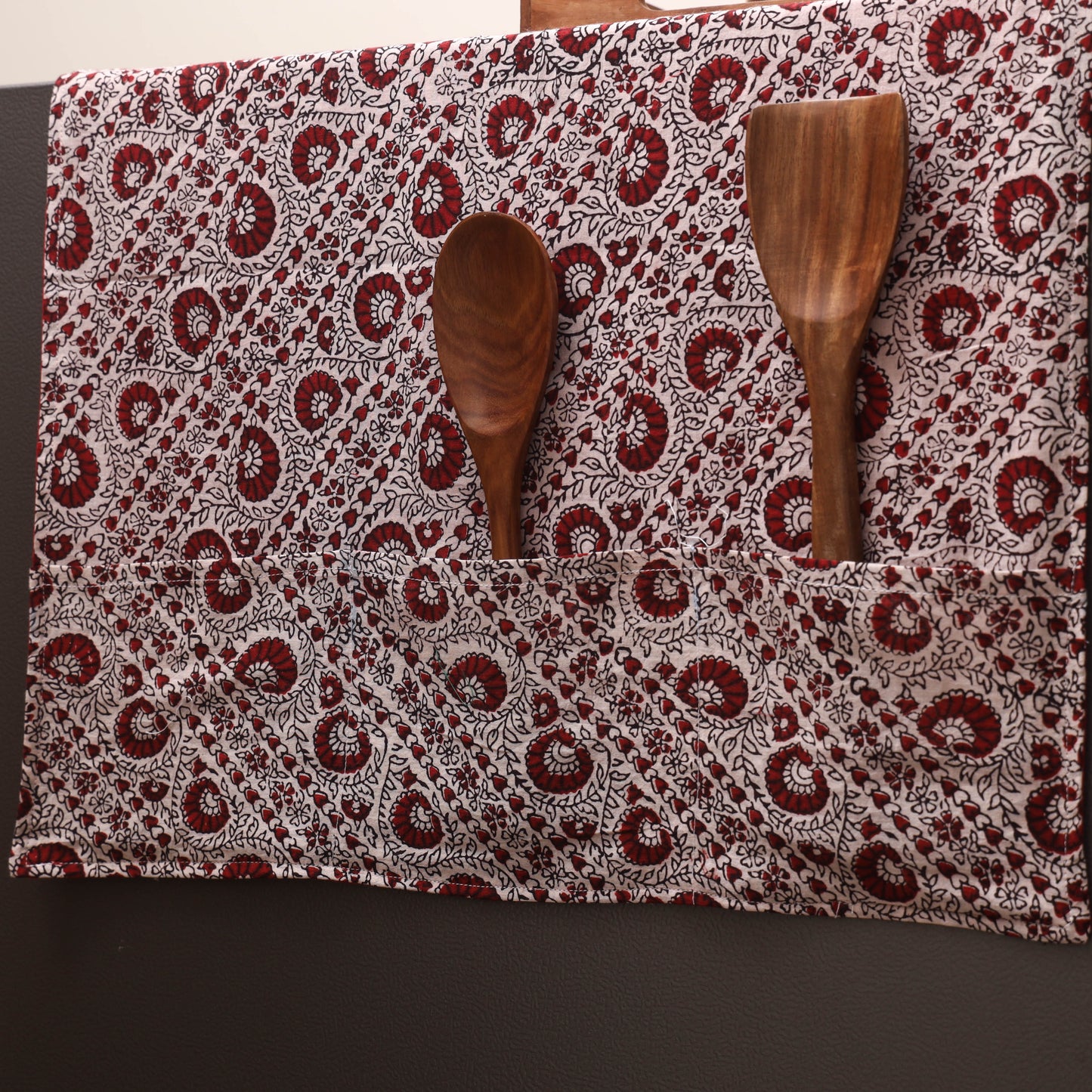 Handmade fridge top cover with multiple pockets 115