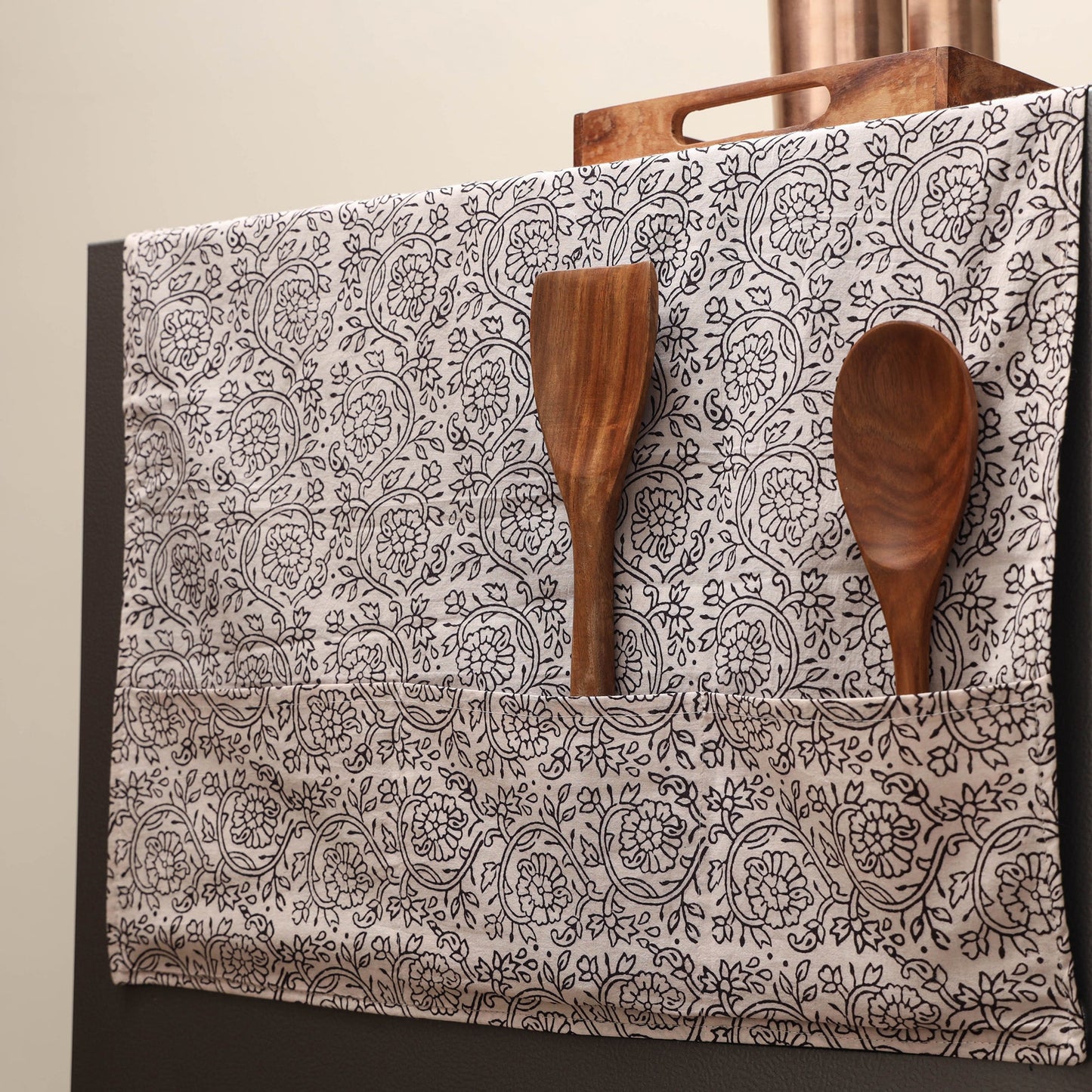 Handmade fridge top cover with multiple pockets 15