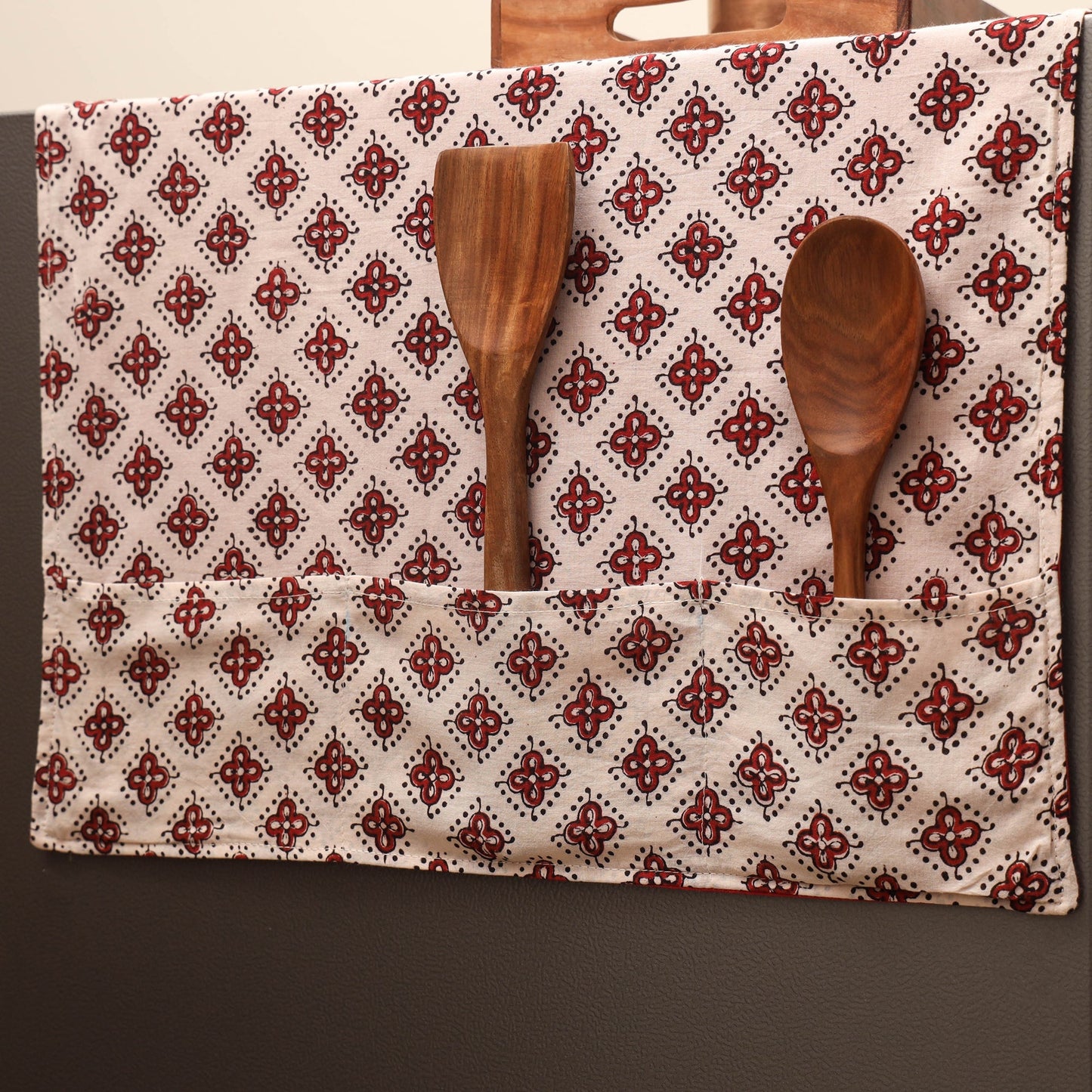 Handmade fridge top cover with multiple pockets 18