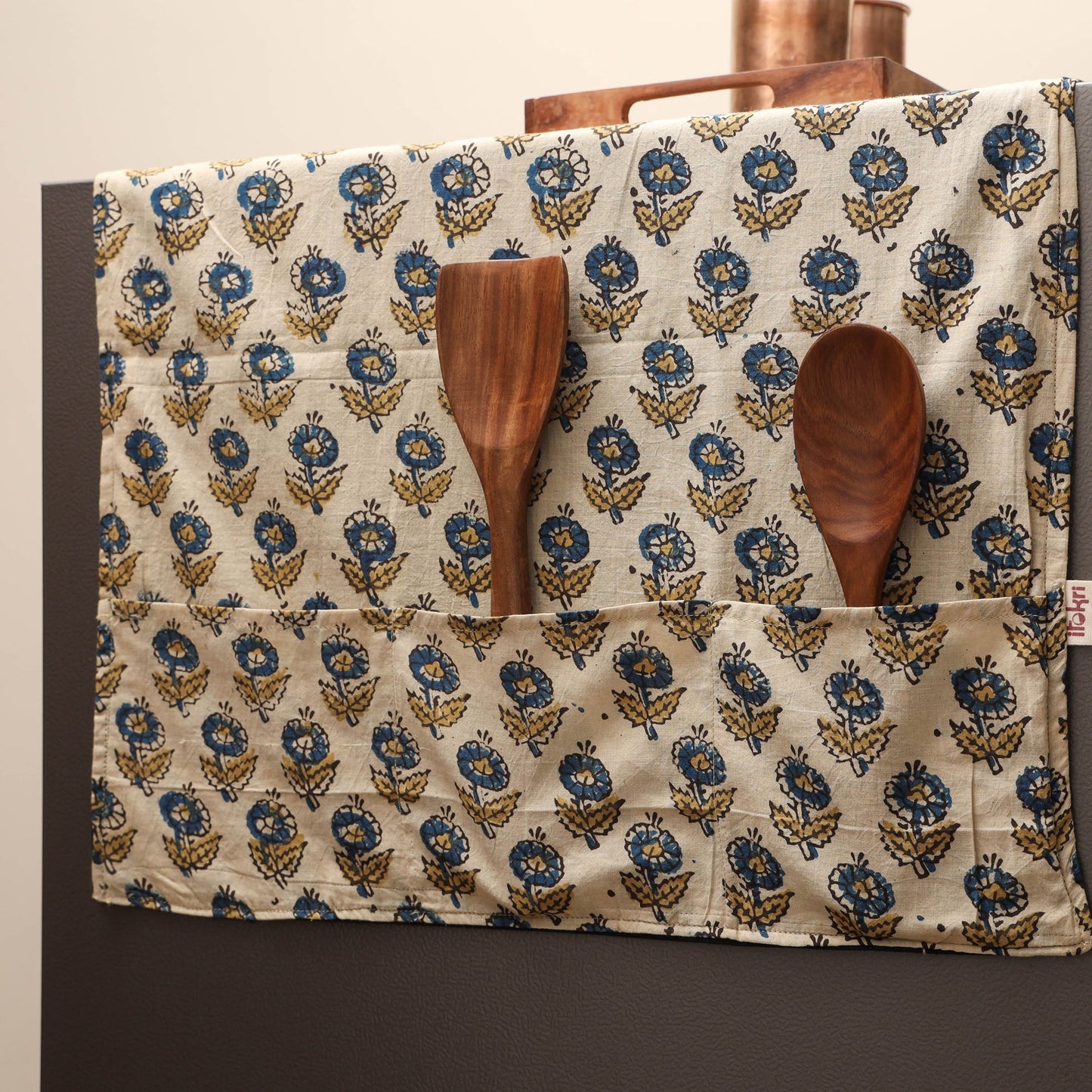 Handmade fridge top cover with multiple pockets 19