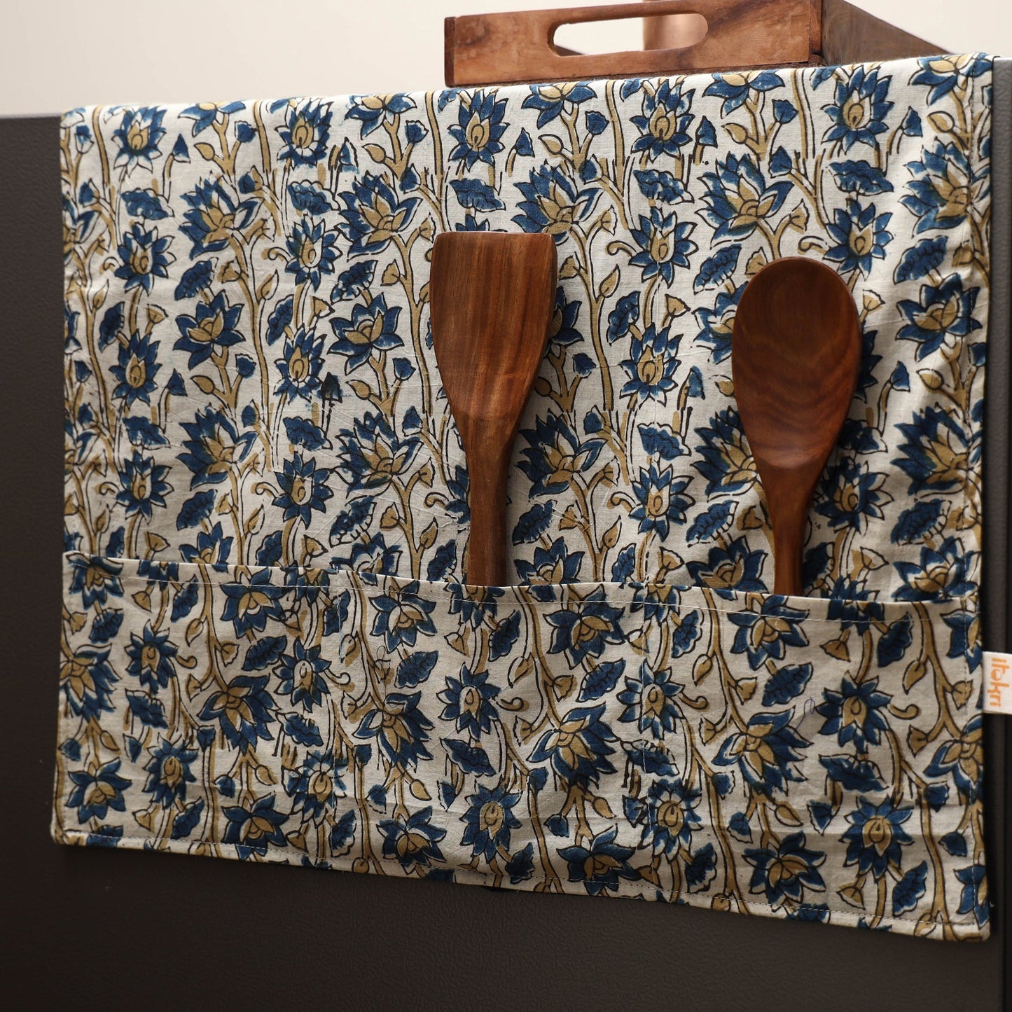 Handmade fridge top cover with multiple pockets 30
