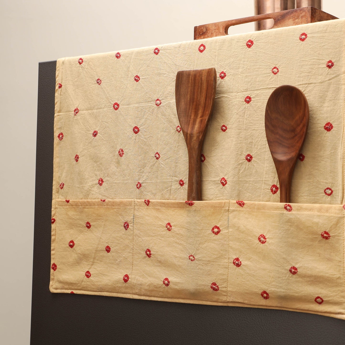 Handmade fridge top cover with multiple pockets 41