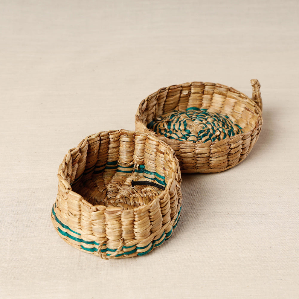 Handmade Organic Water Hyacinth Beige Box