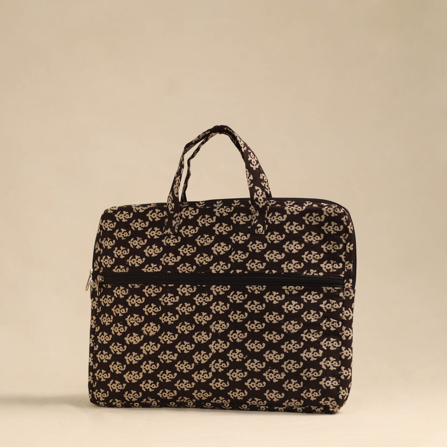 Shop Beige Handmade Quilted Cotton Laptop Bag