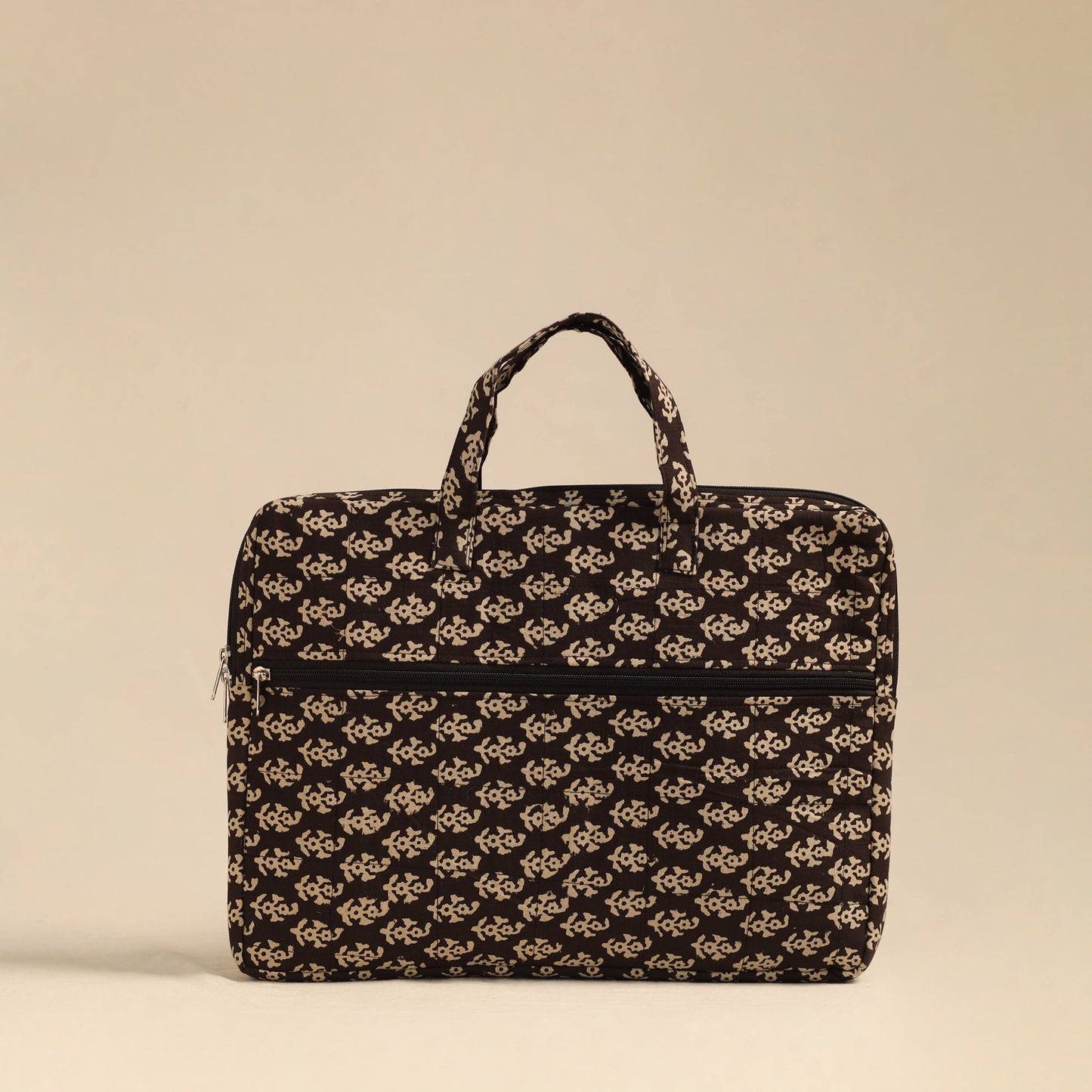 Shop Beige Handmade Quilted Cotton Laptop Bag