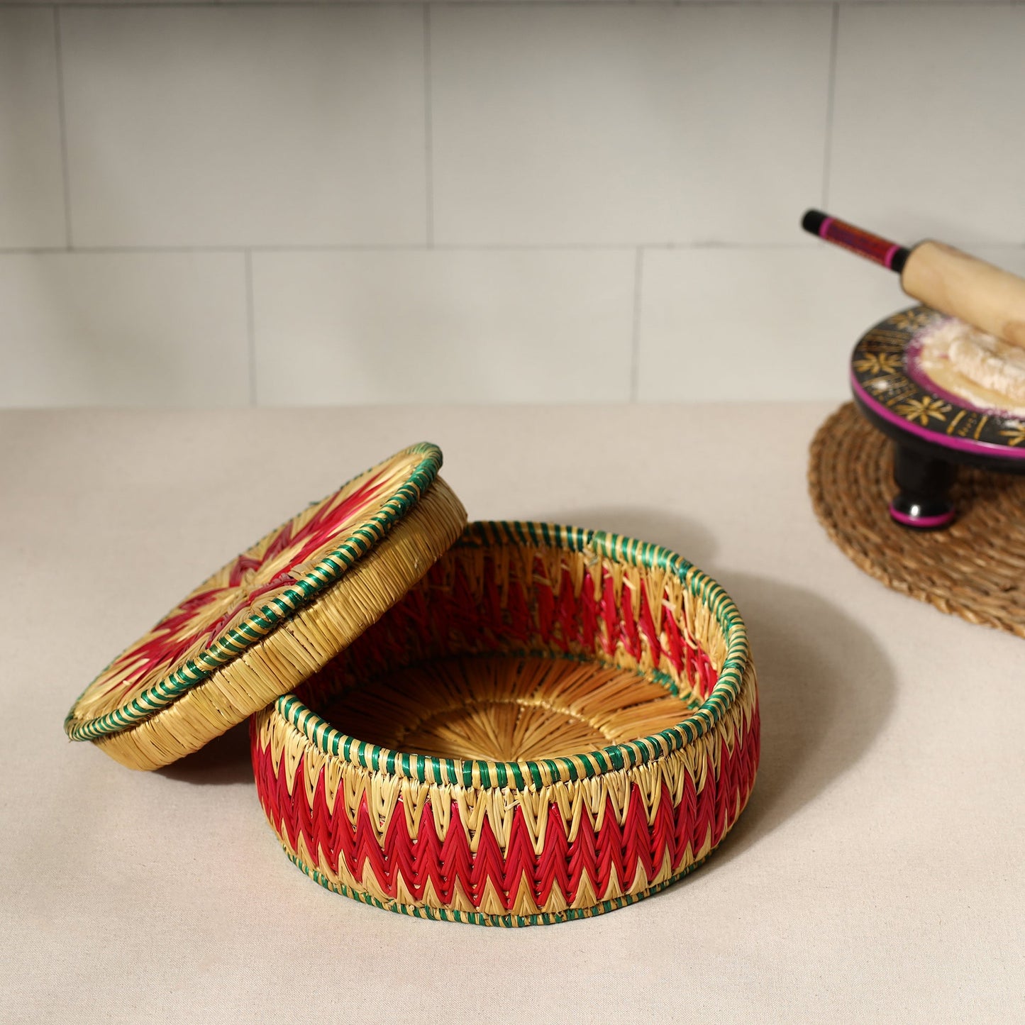 Handmade Sikki Grass Roti Box