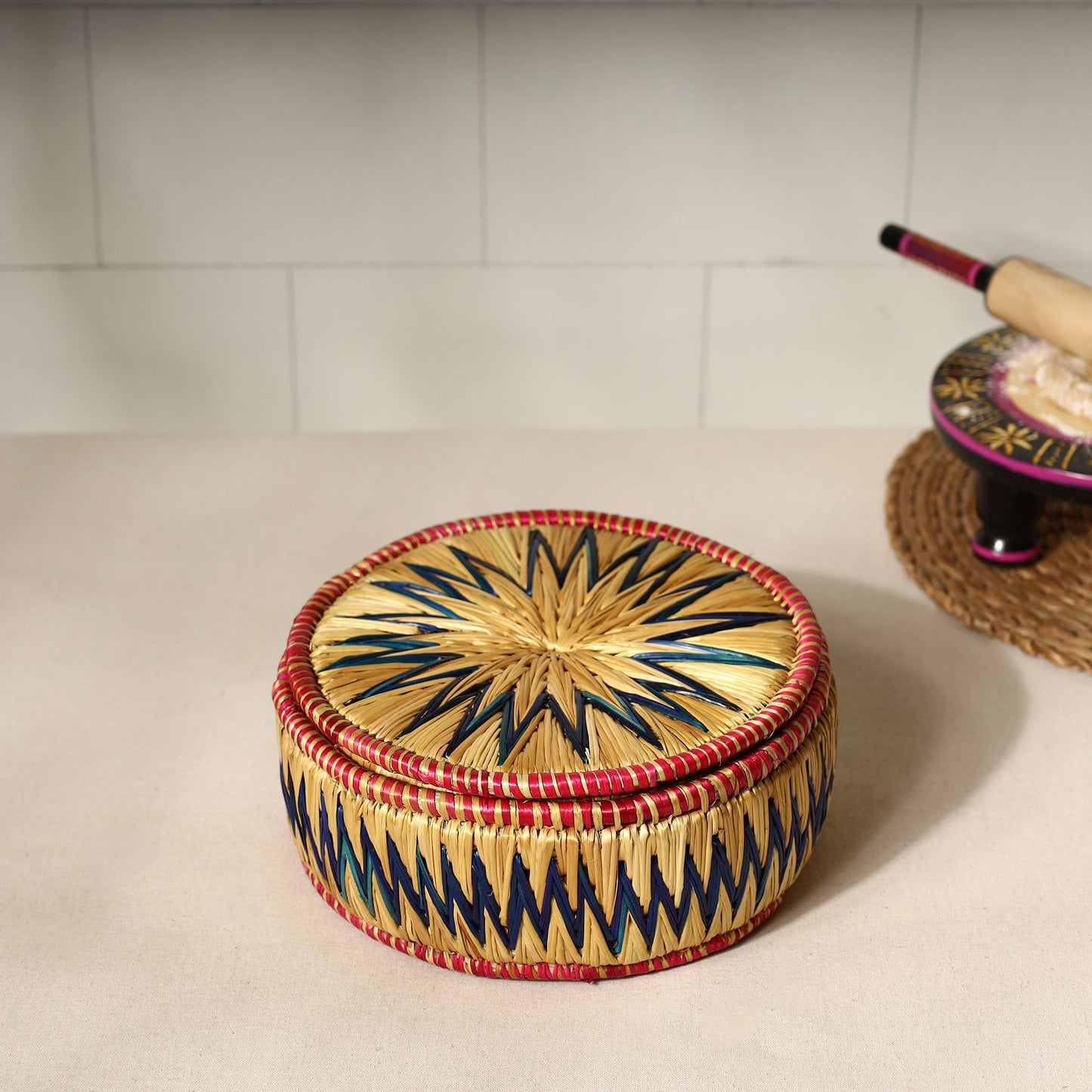 Handmade Sikki Grass Roti Box