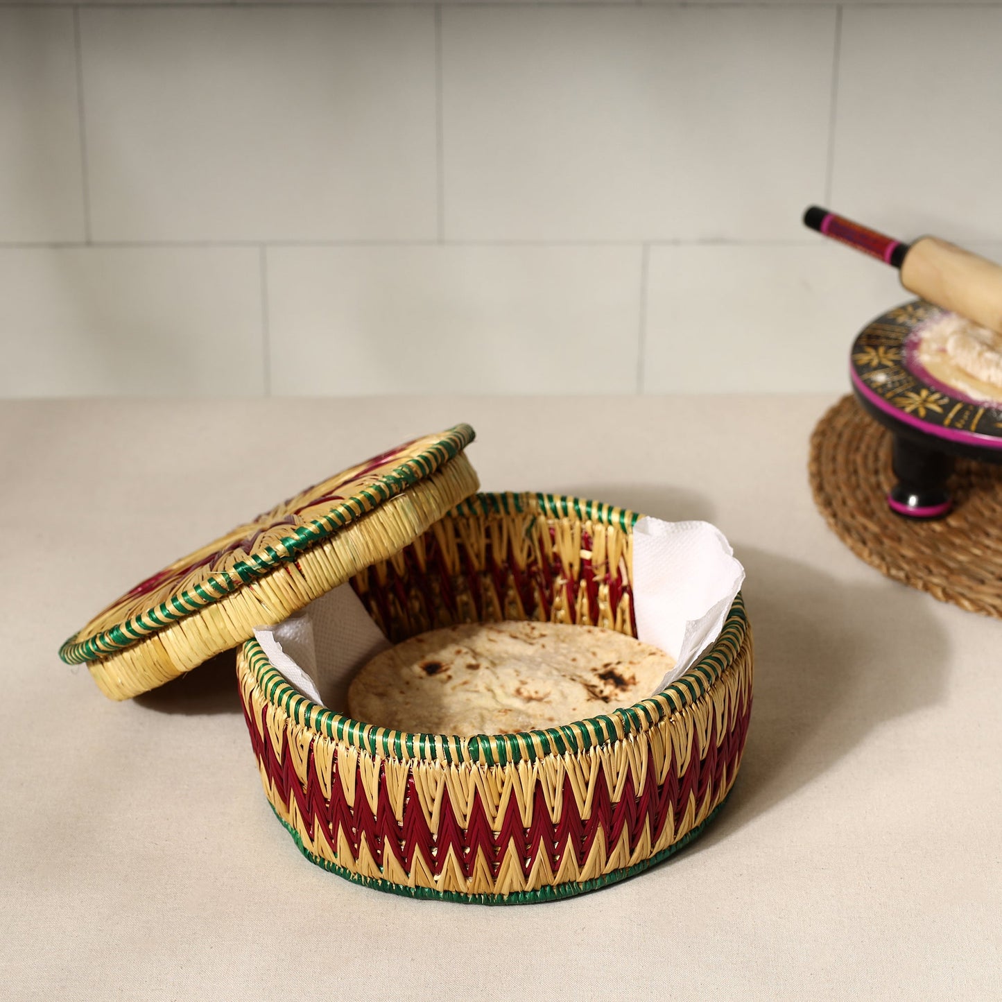 Handmade Sikki Grass Roti Box