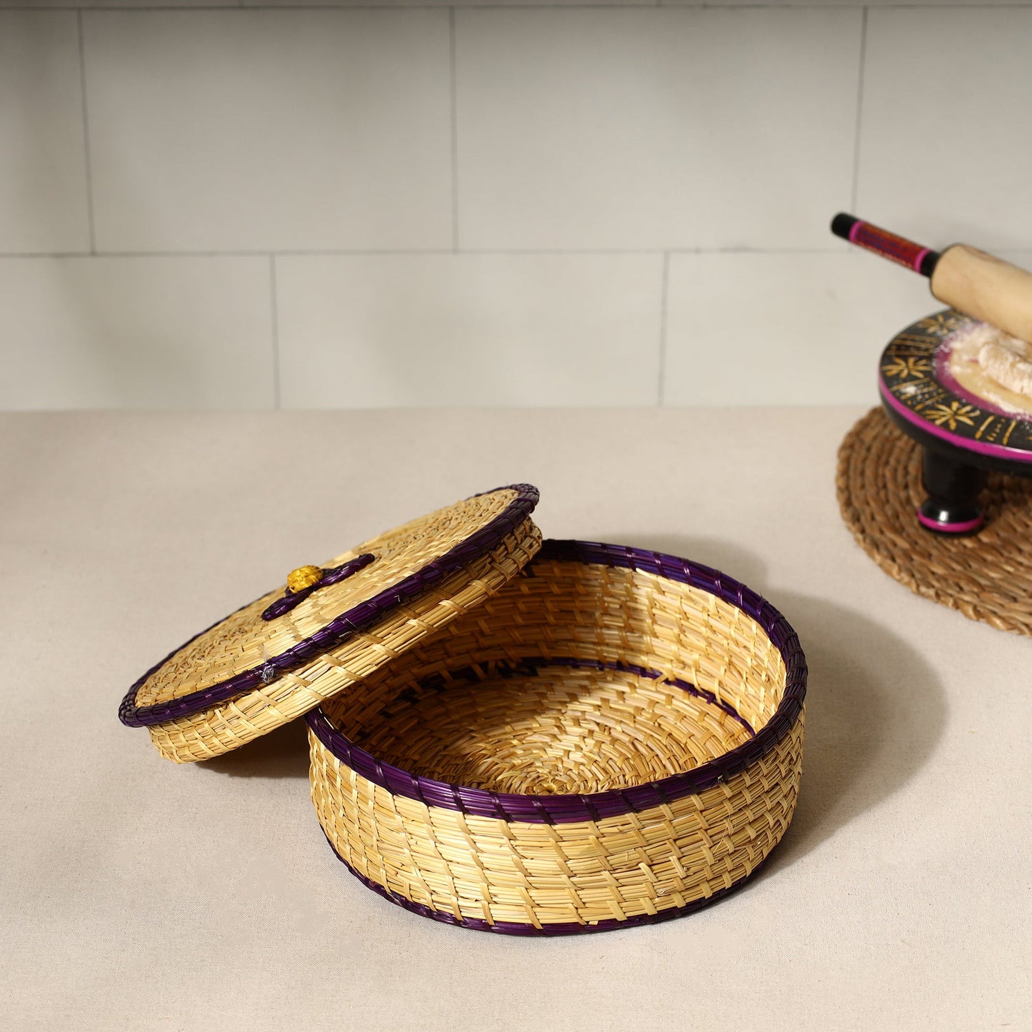 Handmade Sikki Grass Roti Box