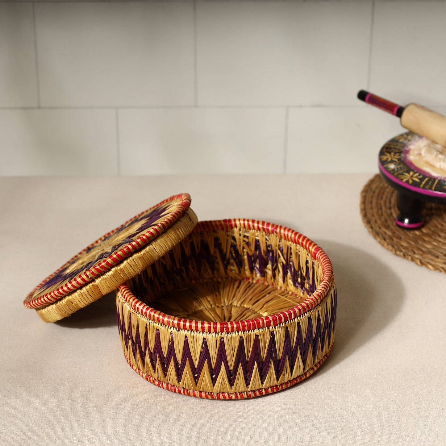Handmade Sikki Grass Roti Box