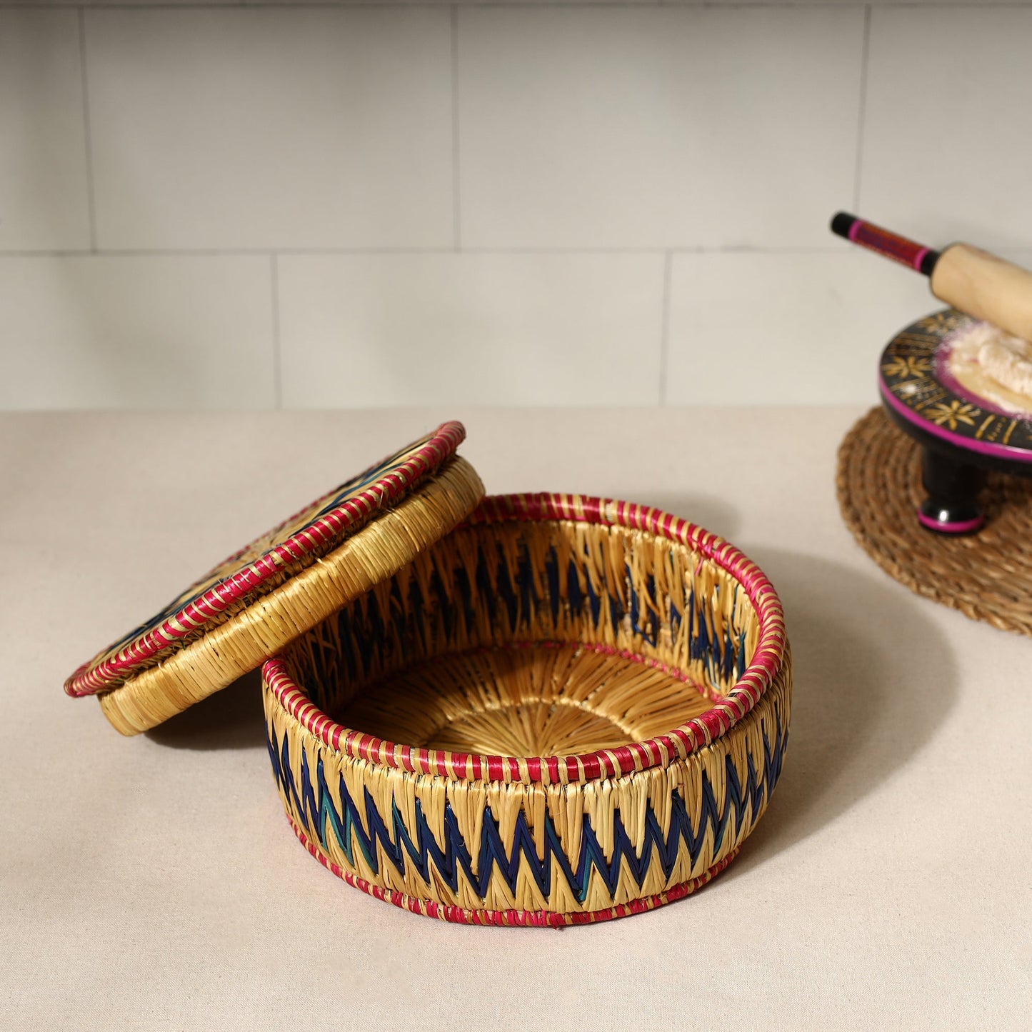 Handmade Sikki Grass Roti Box