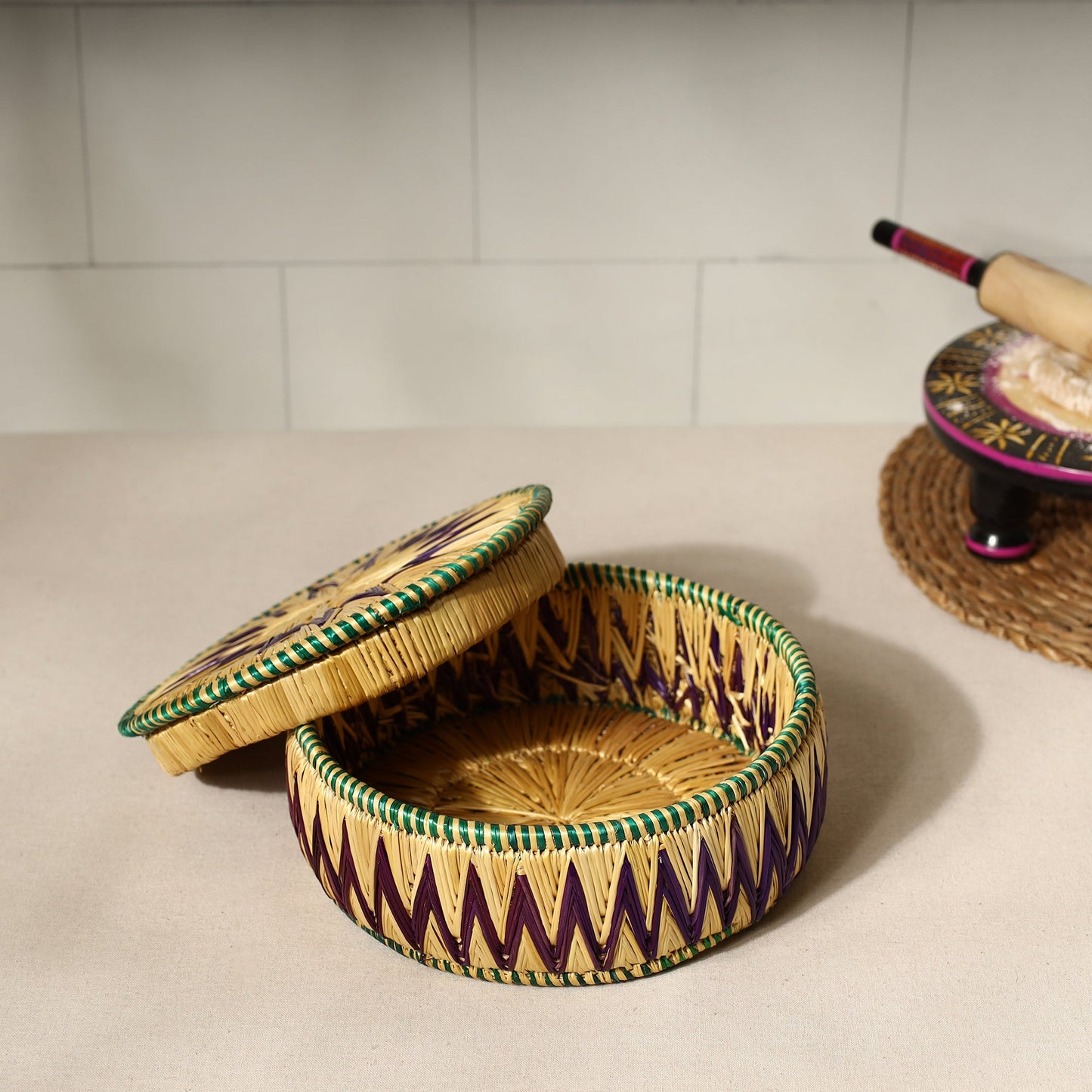 Handmade Sikki Grass Roti Box