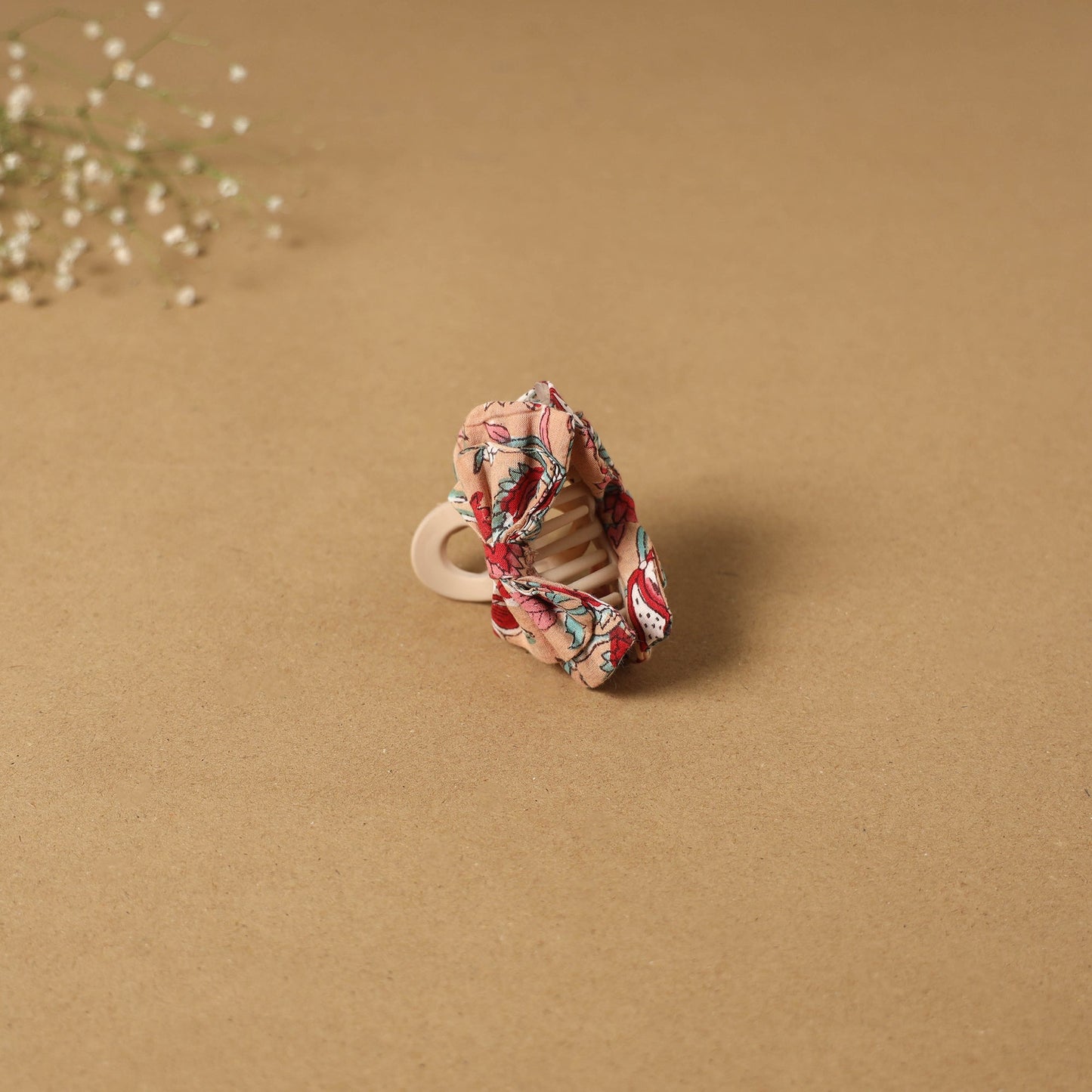 Beige - handmade women’s bow hair claw clip 61 - handcrafted