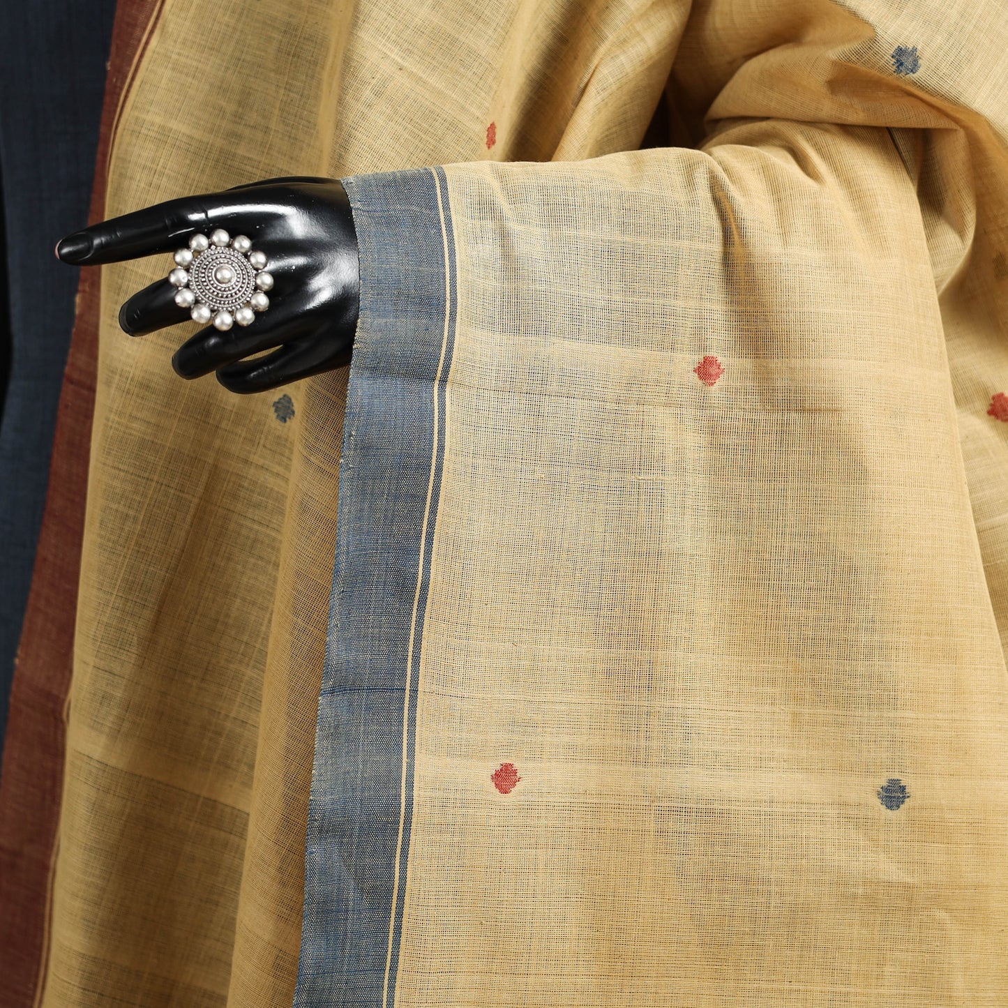 Peach - handspun handloom buti natural dyed cotton