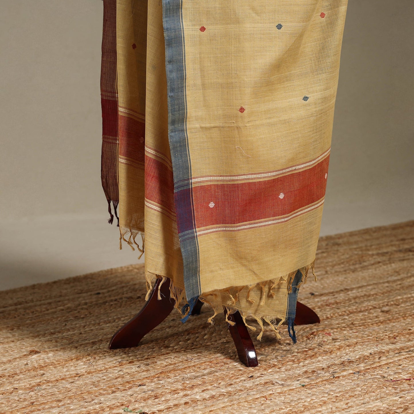Peach - handspun handloom buti natural dyed cotton