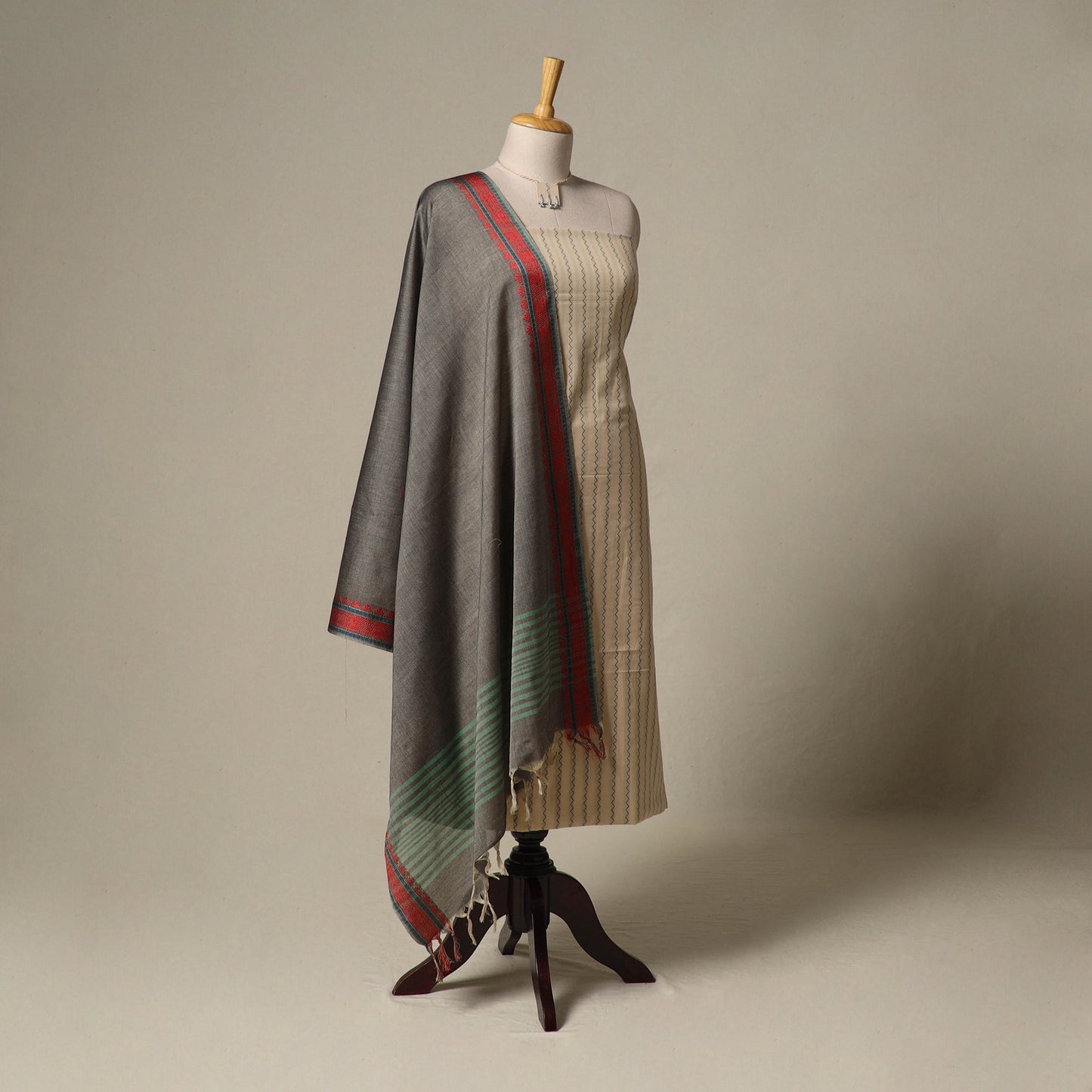 Jacquard cotton 2pc unstitched dress material
