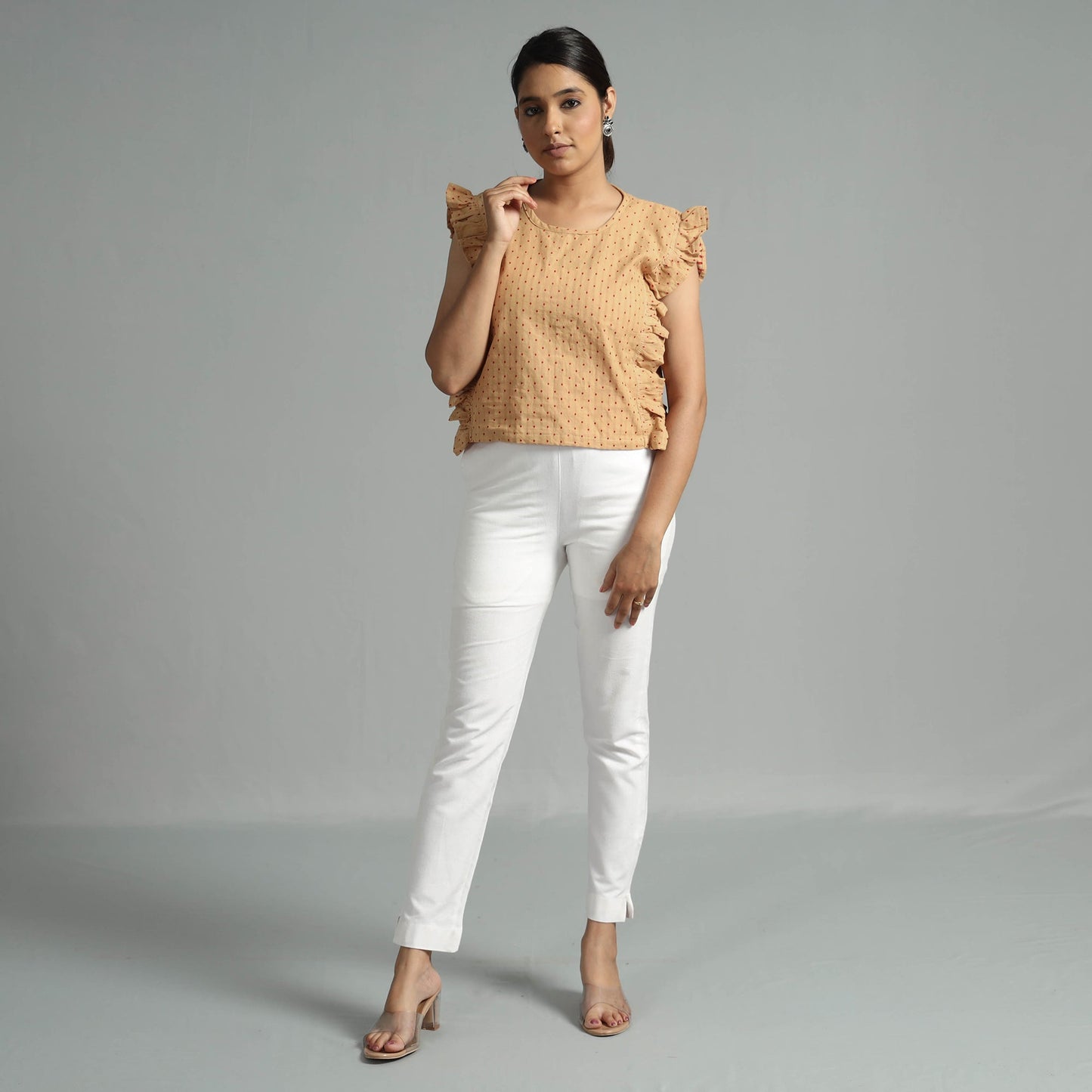 jacquard cotton crop top